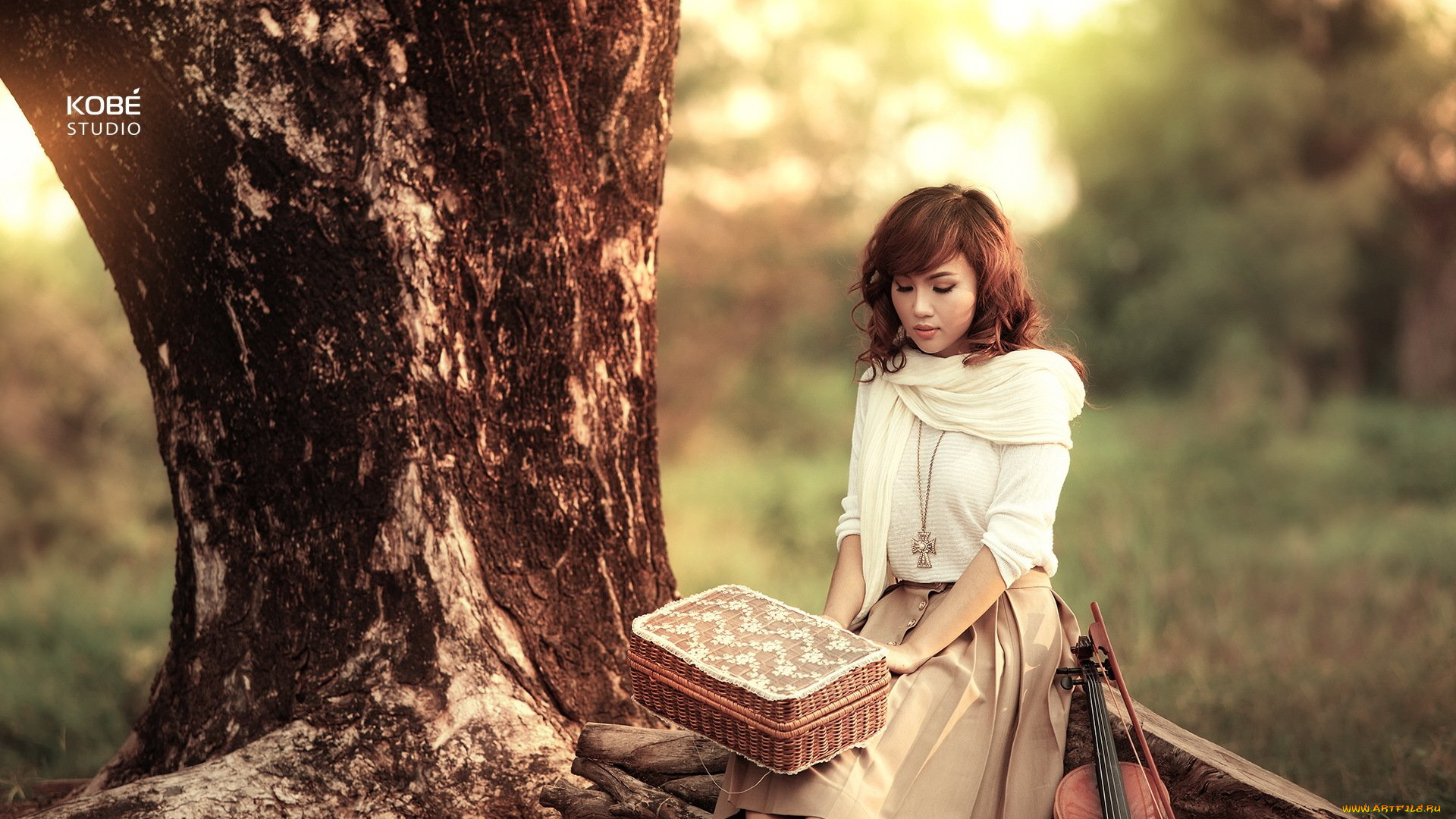 музыка, -другое, природа, скрипка, девушка