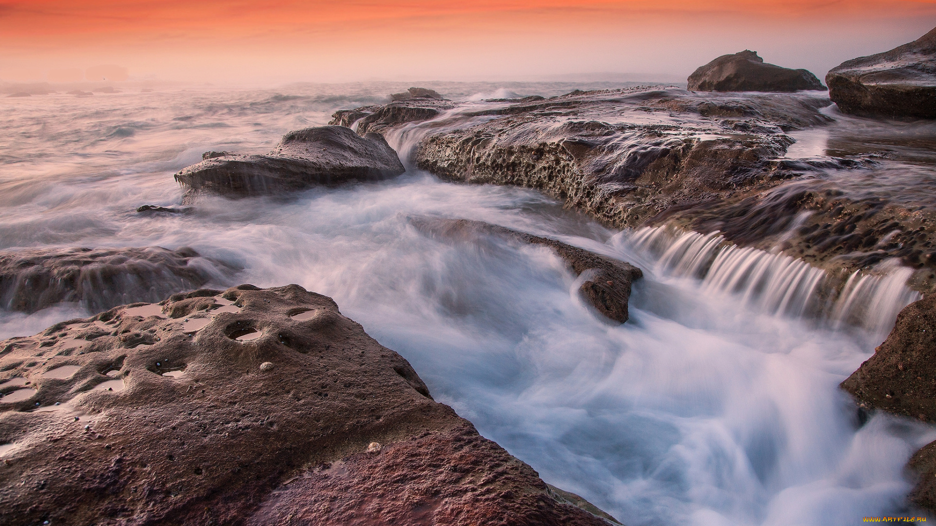 природа, побережье, простор