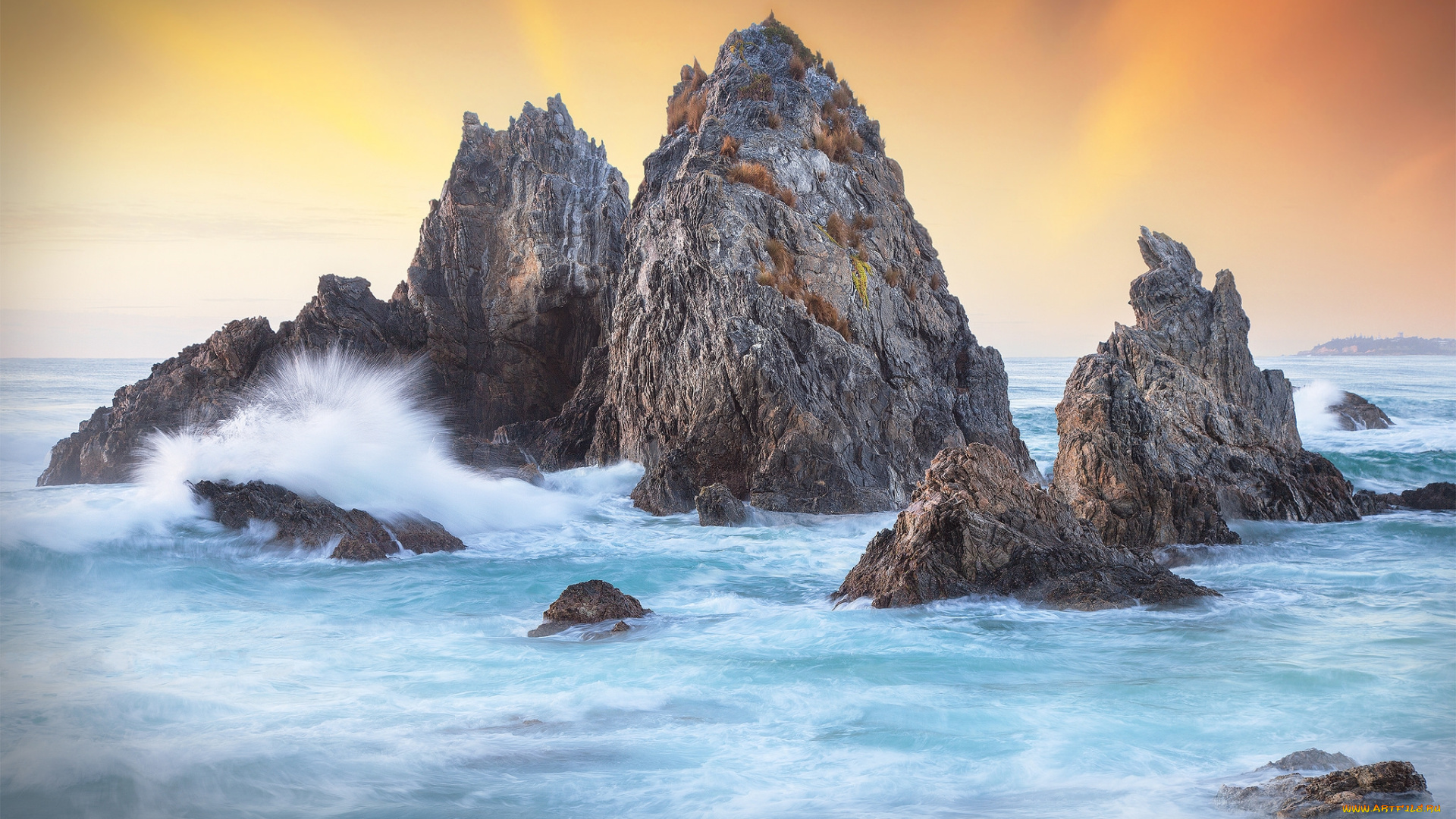 природа, побережье, простор