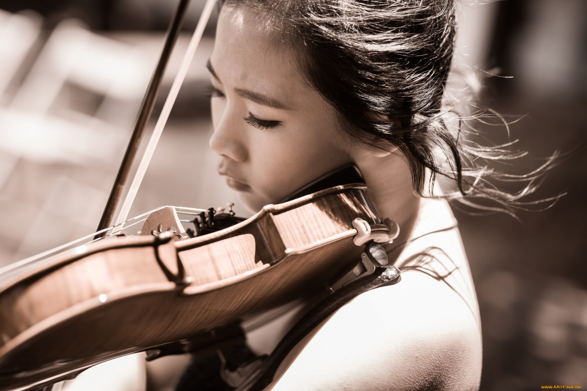 музыка, -другое, скрипка, лицо, девушка