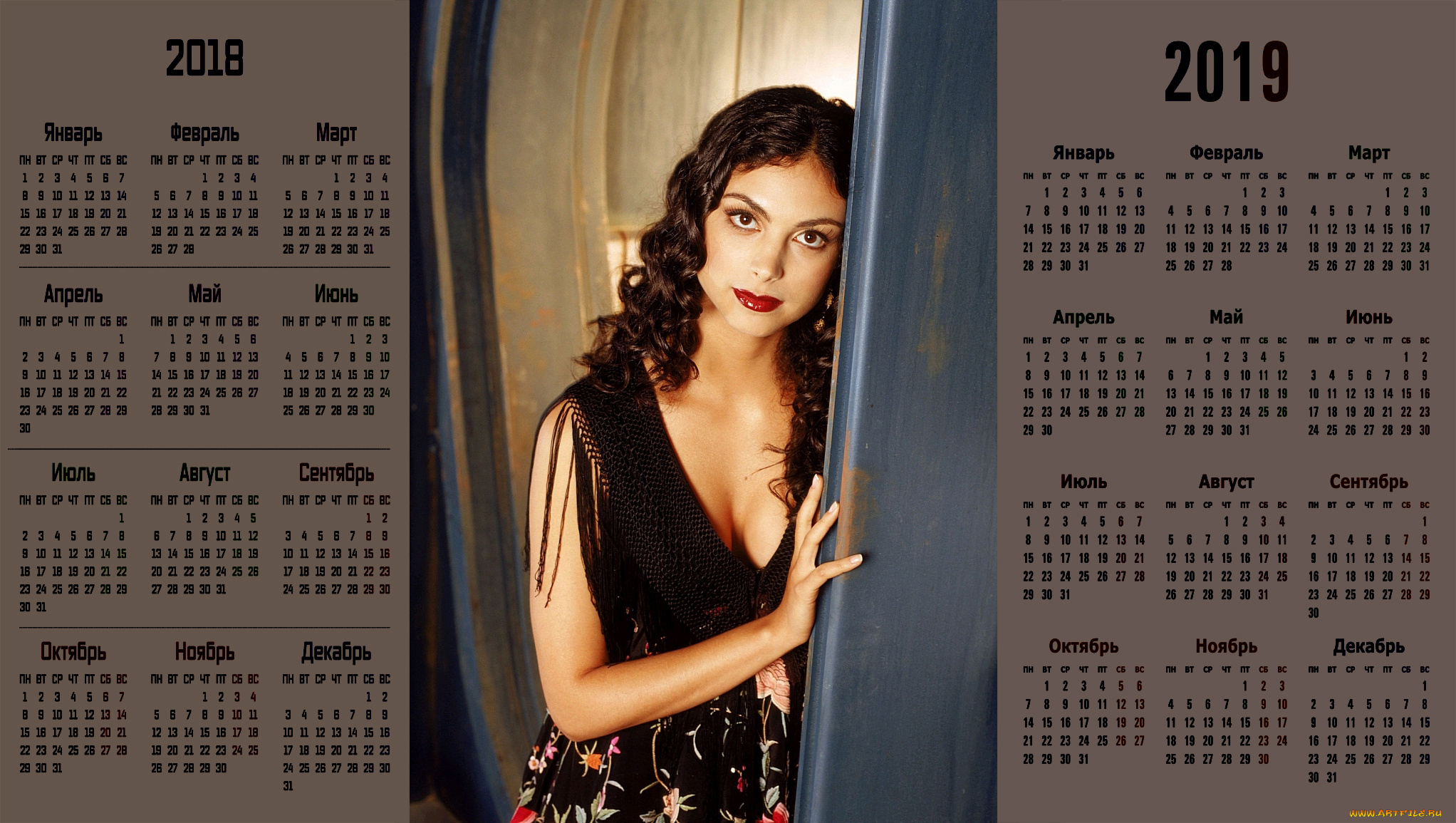 календари, девушки, взгляд