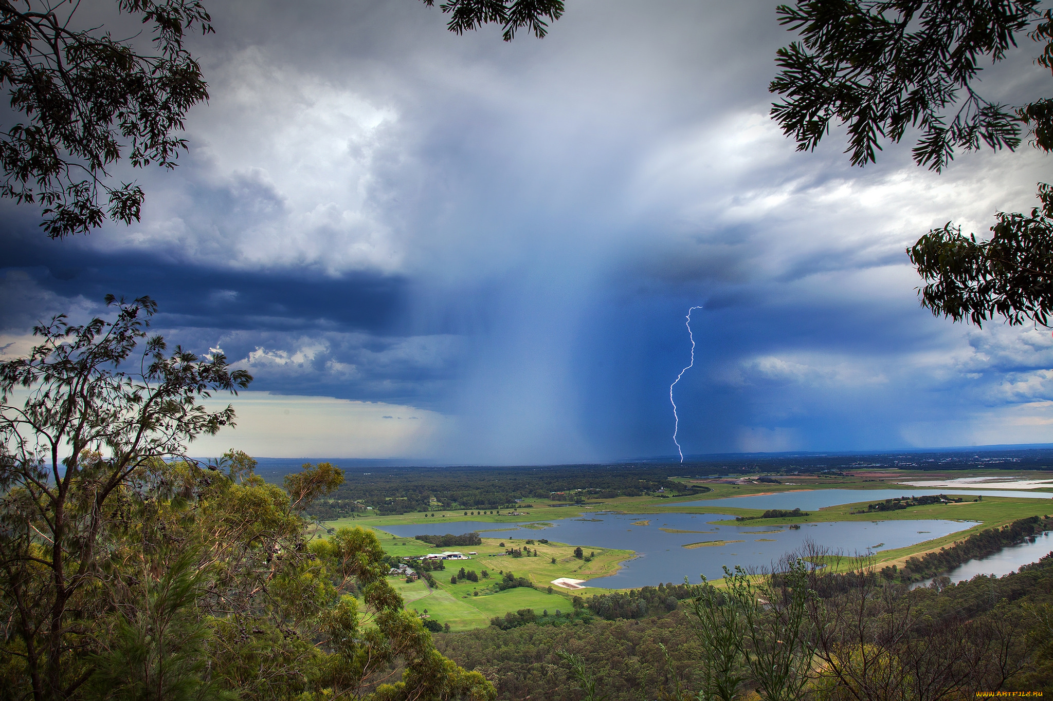 природа, молния, , гроза, простор