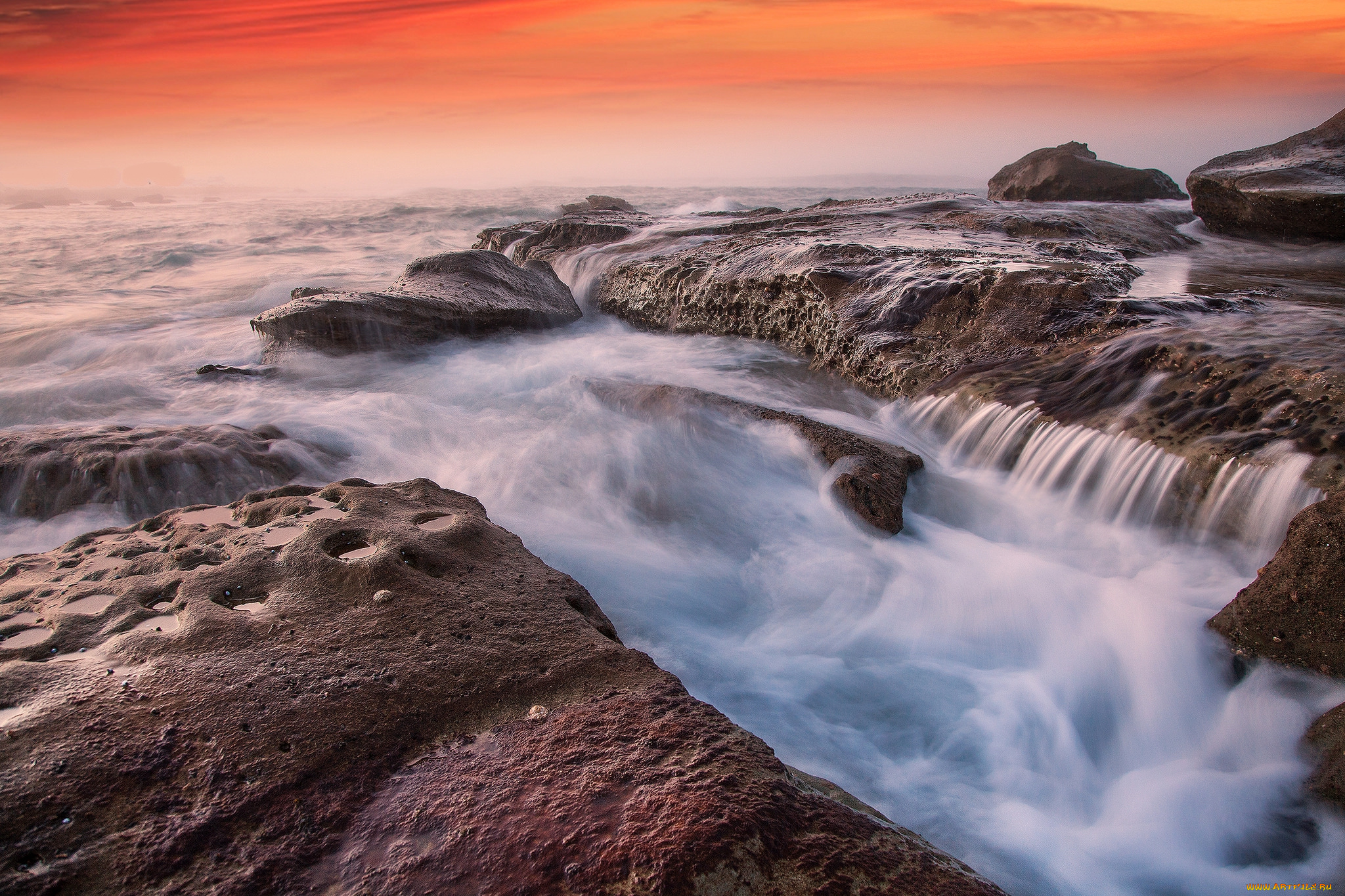 природа, побережье, простор