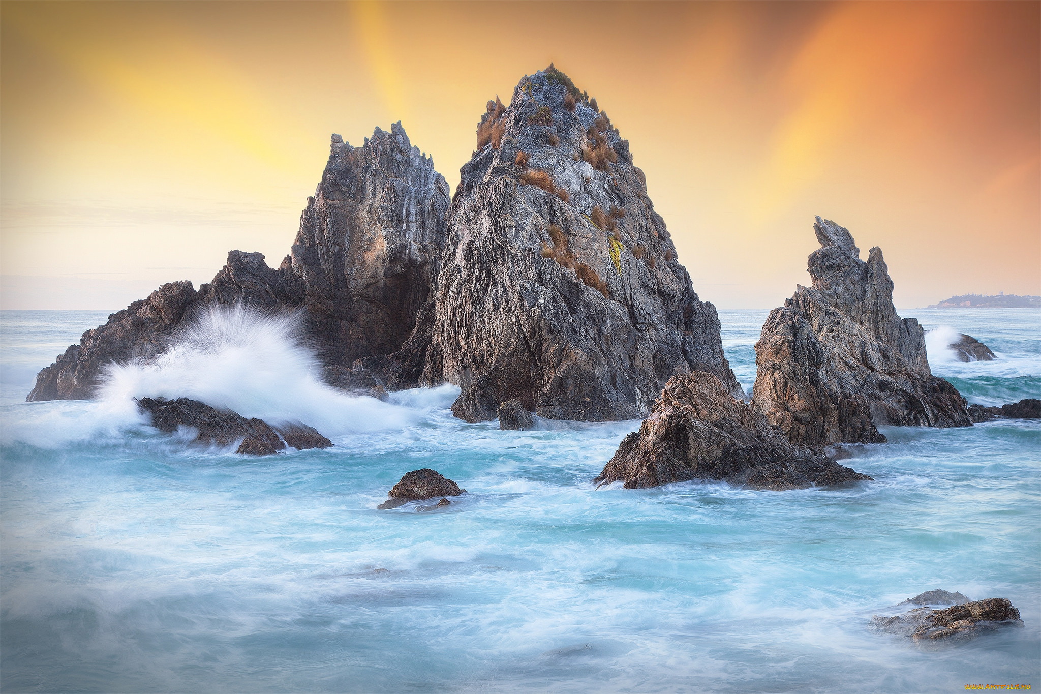 природа, побережье, простор