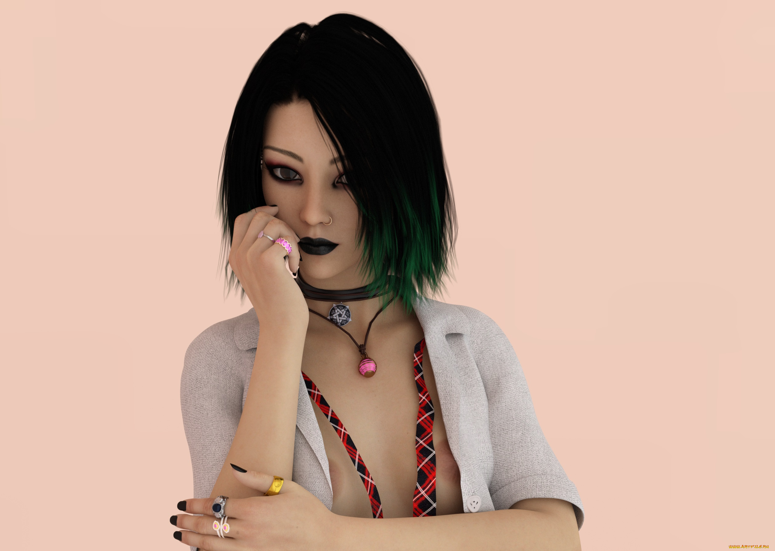 3д, графика, портрет, , portraits, фон, взгляд, девушка