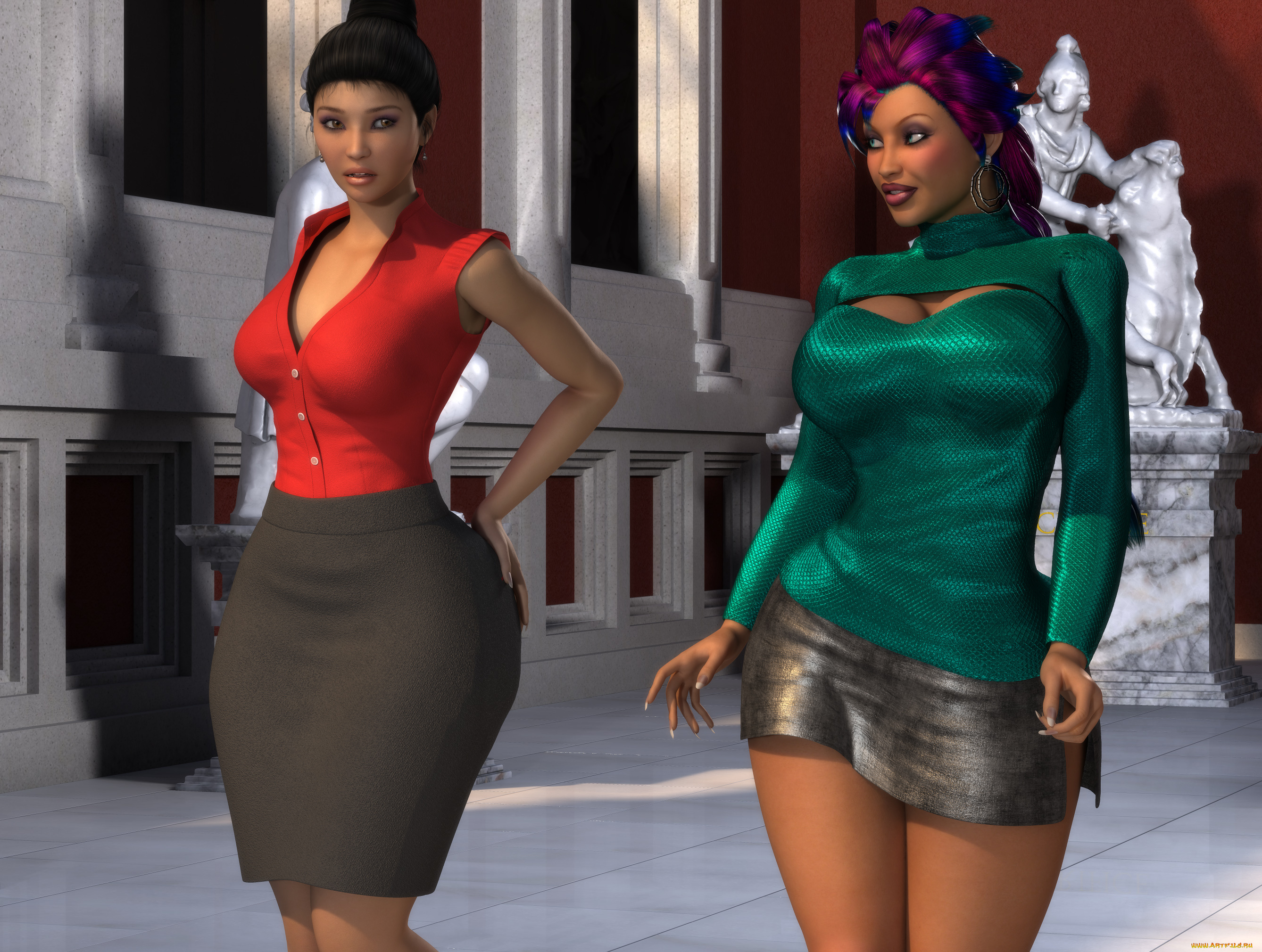 3д, графика, люди, , people, взгляд, девушки, фон