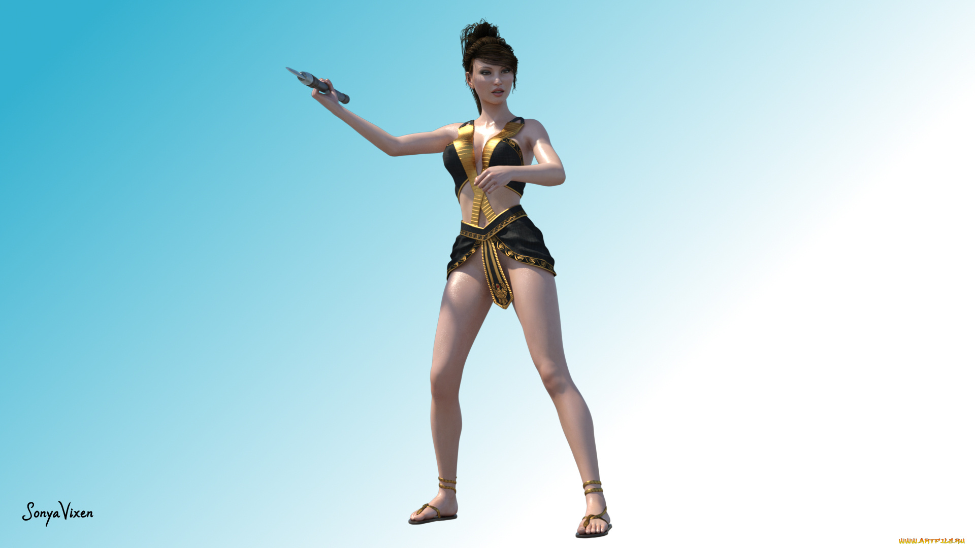 3д, графика, амазонки, , amazon, фон, взгляд, девушка