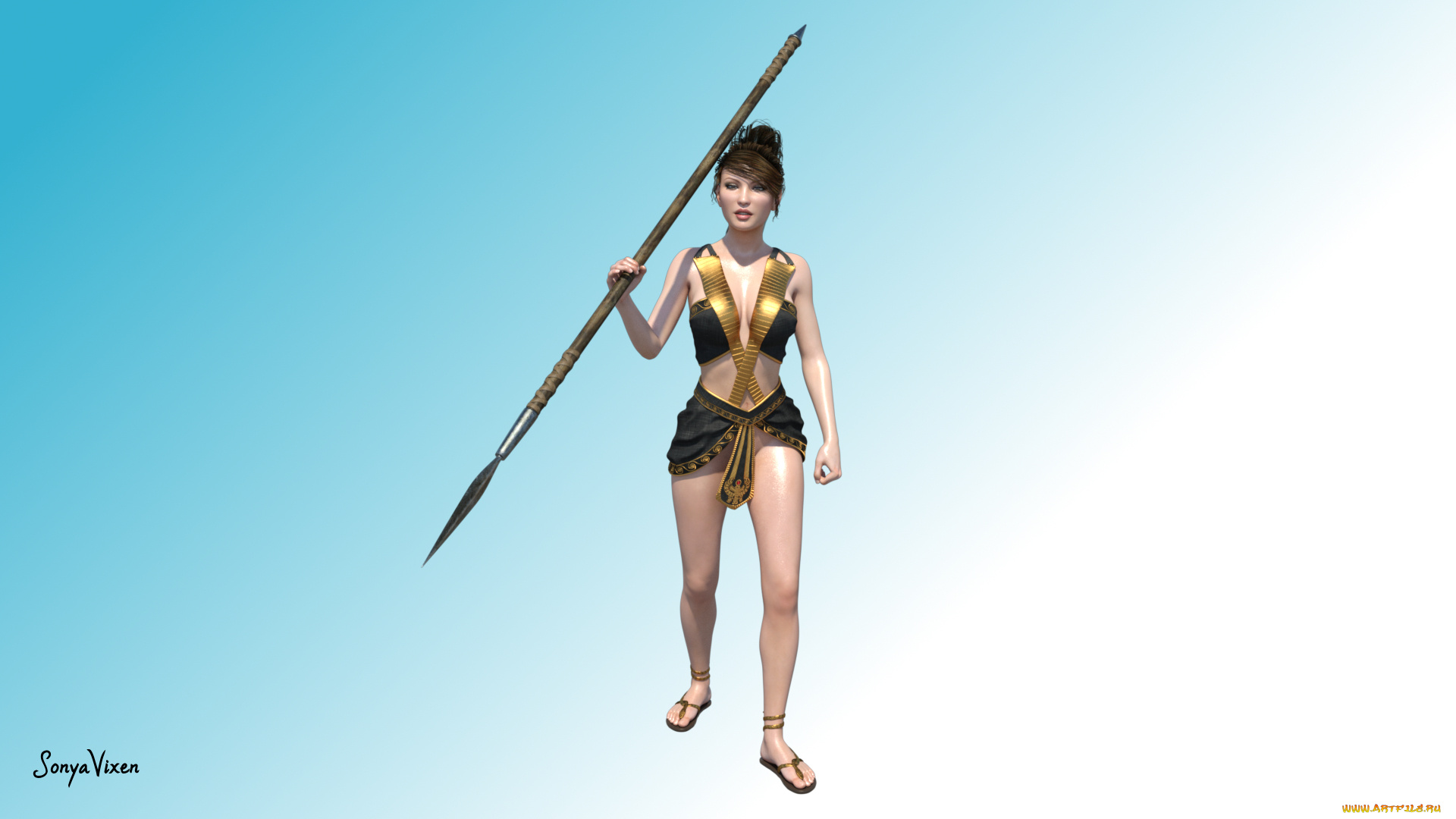 3д, графика, амазонки, , amazon, фон, взгляд, девушка