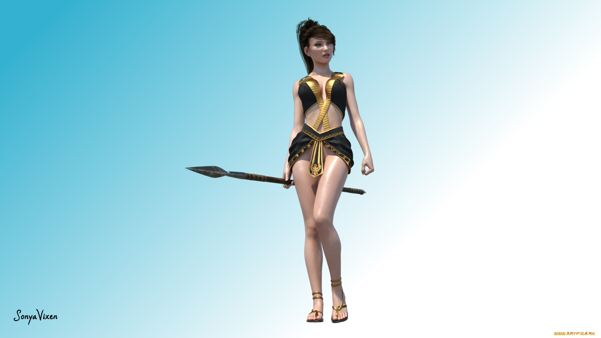 3д, графика, амазонки, , amazon, взгляд, девушка, фон