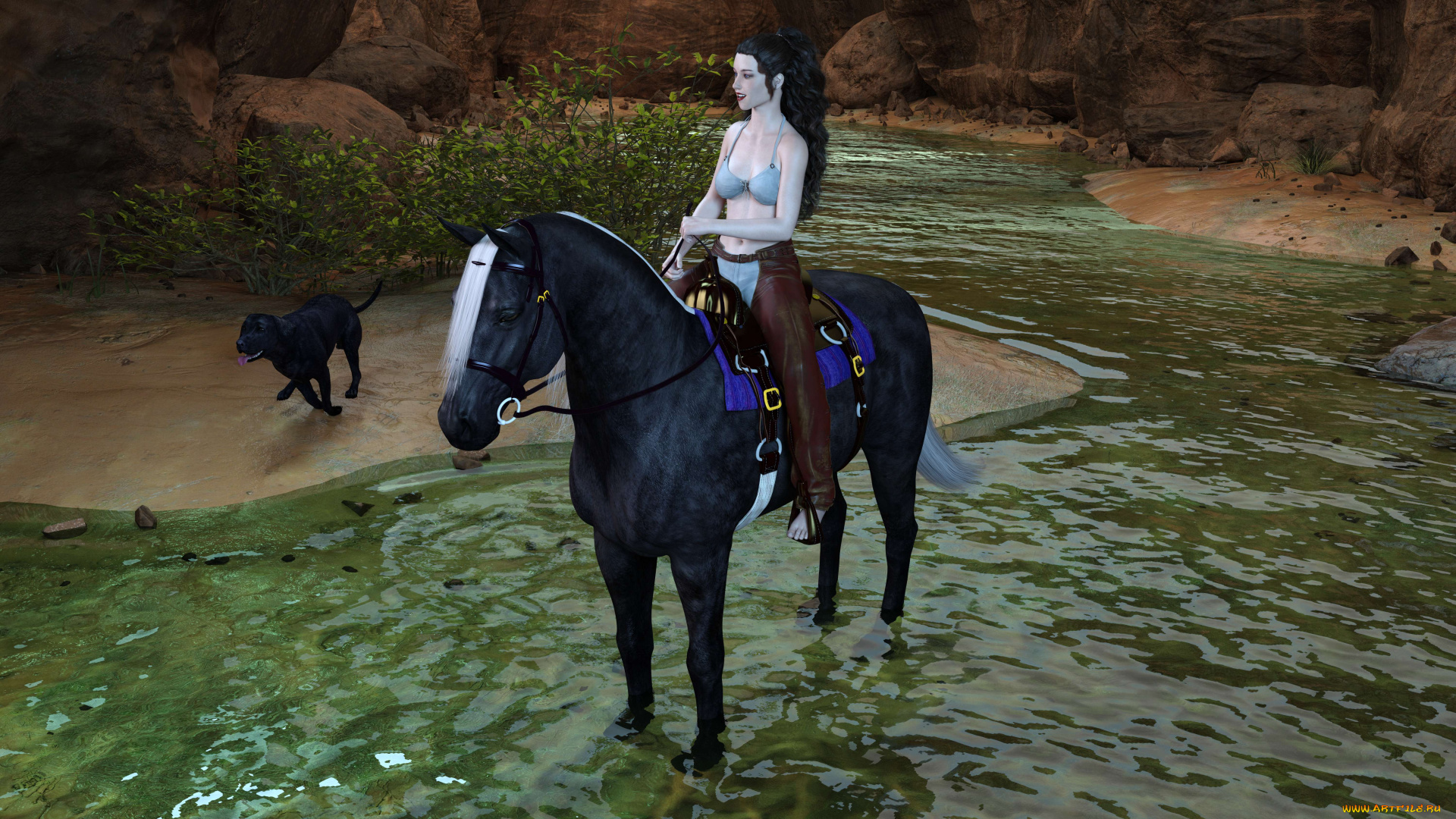 3д, графика, люди, и, животные, , people, and, animals, фон, взгляд, девушка