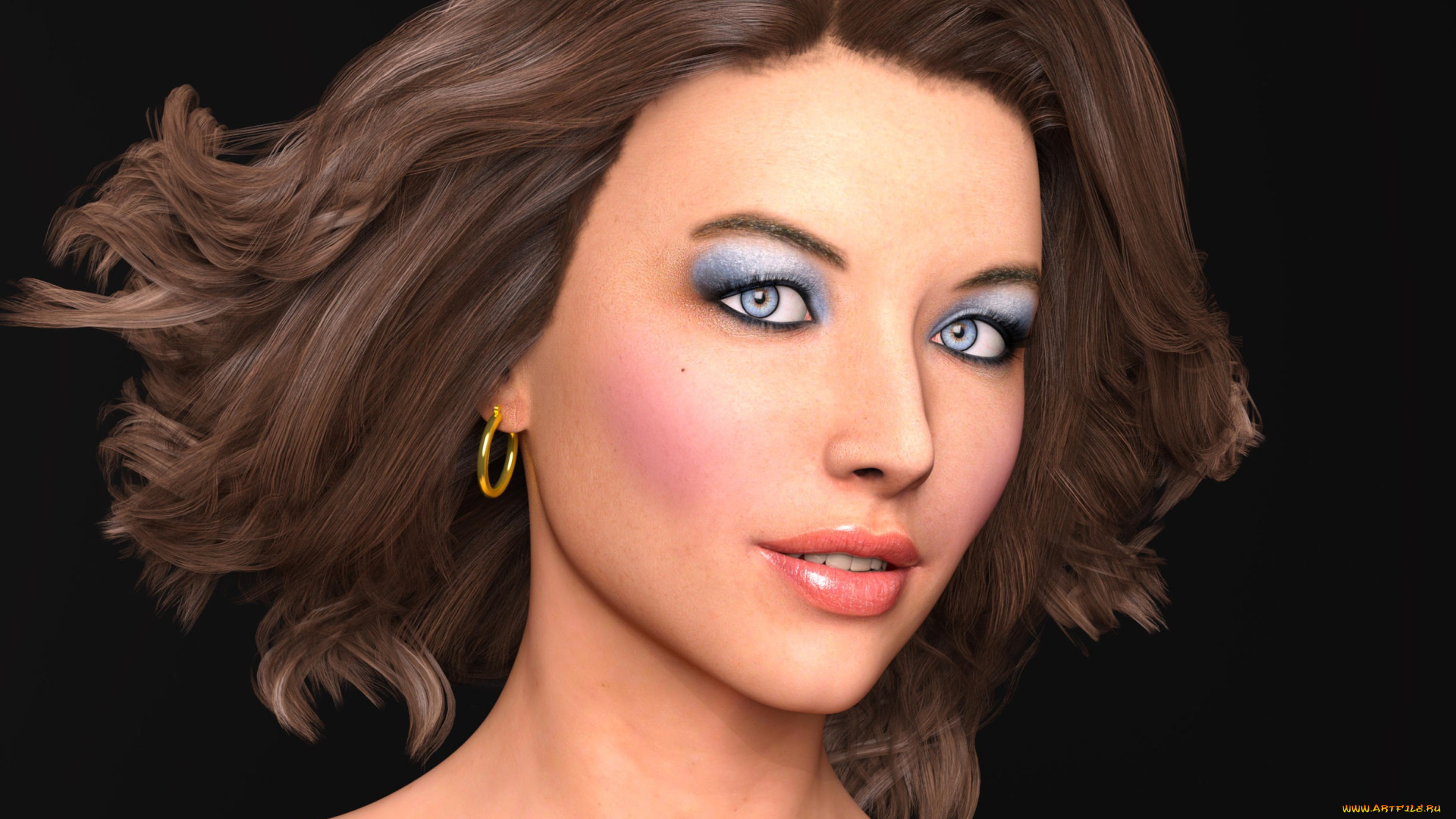 3д, графика, портрет, , portraits, девушка, взгляд, фон