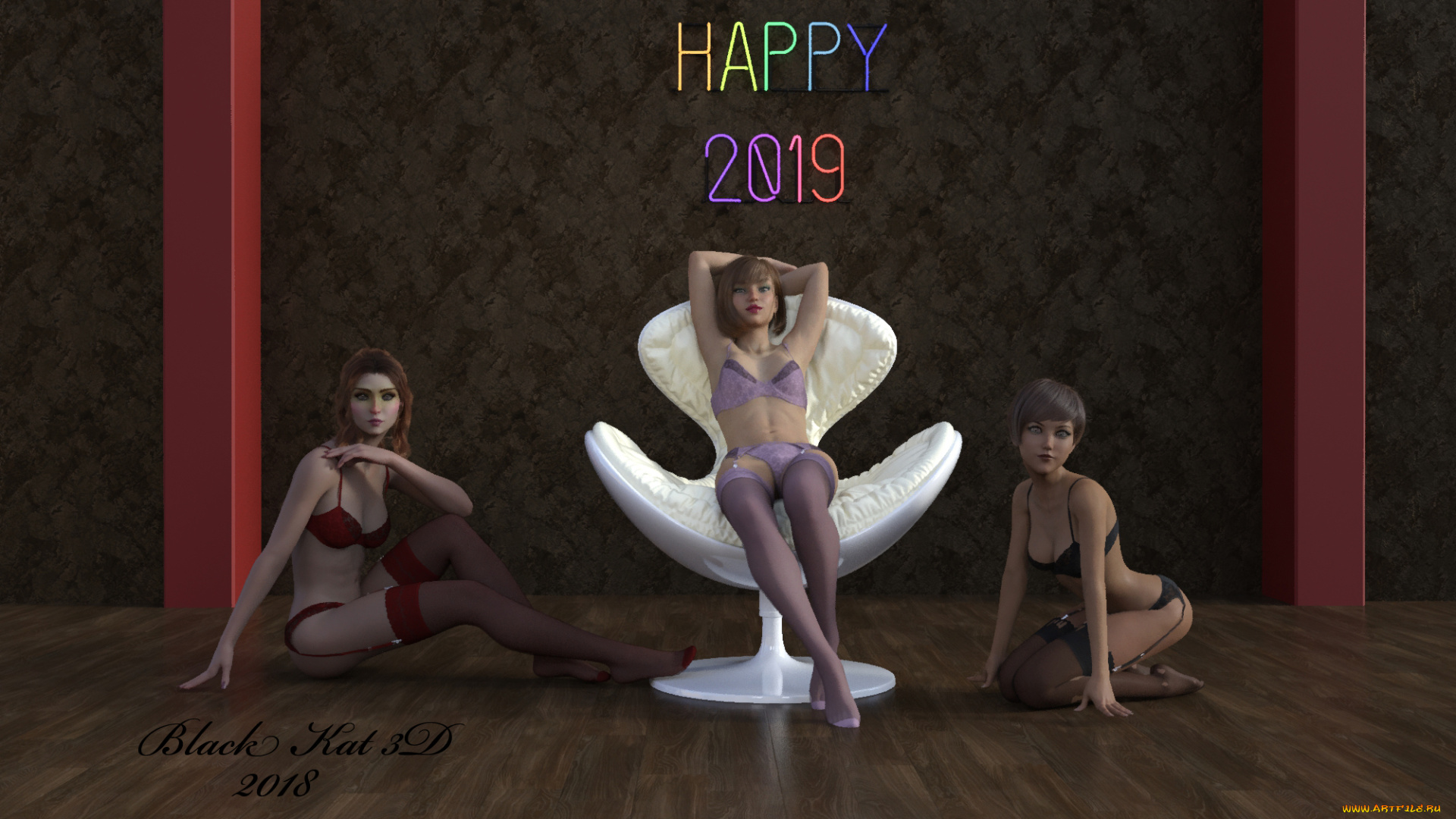 3д, графика, праздники, , holidays, фон, взгляд, девушки