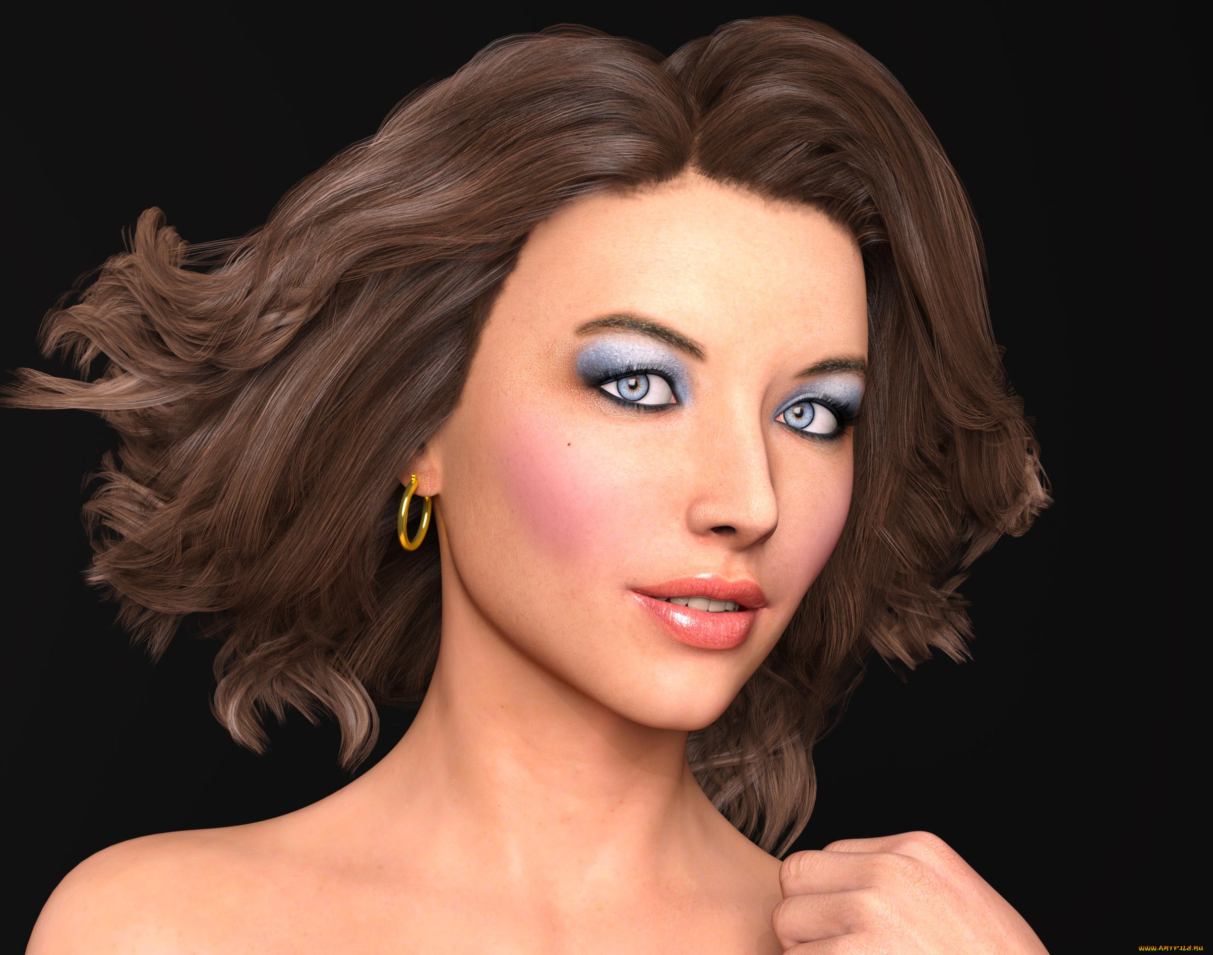 3д, графика, портрет, , portraits, девушка, взгляд, фон