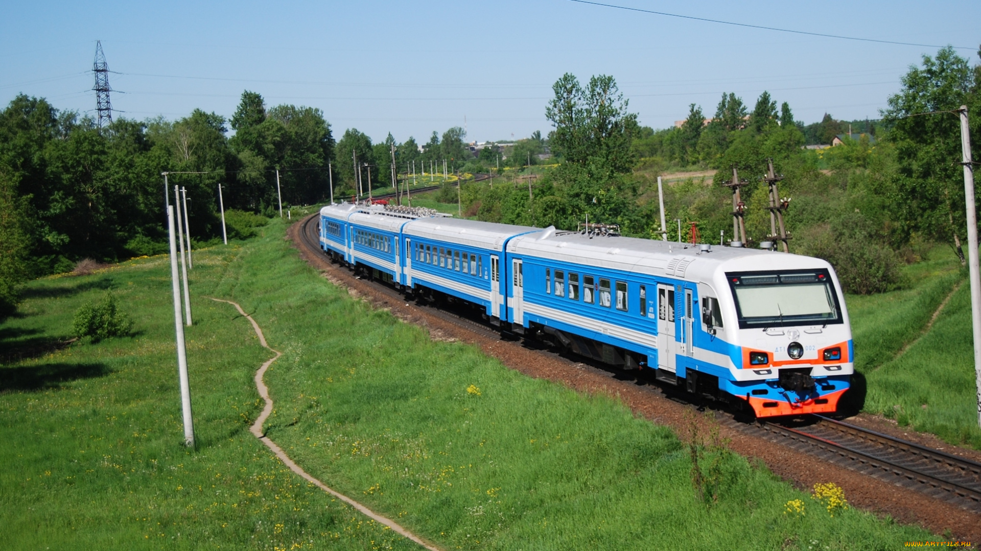 дт-, 1, техника, поезда, дт-, 1, дизель, поезд, рельсы, шпалы