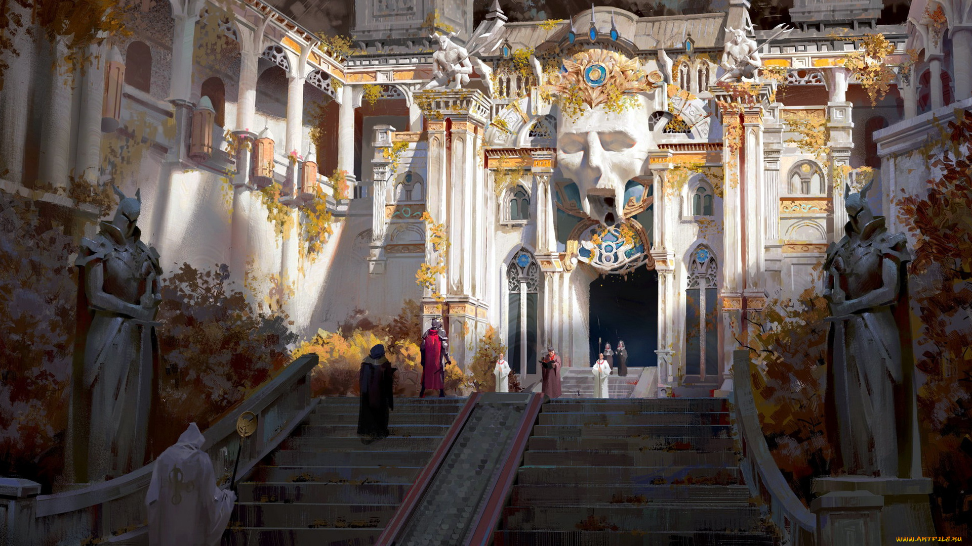 фэнтези, иные, миры, , иные, времена, дворец, сад, лестница, люди