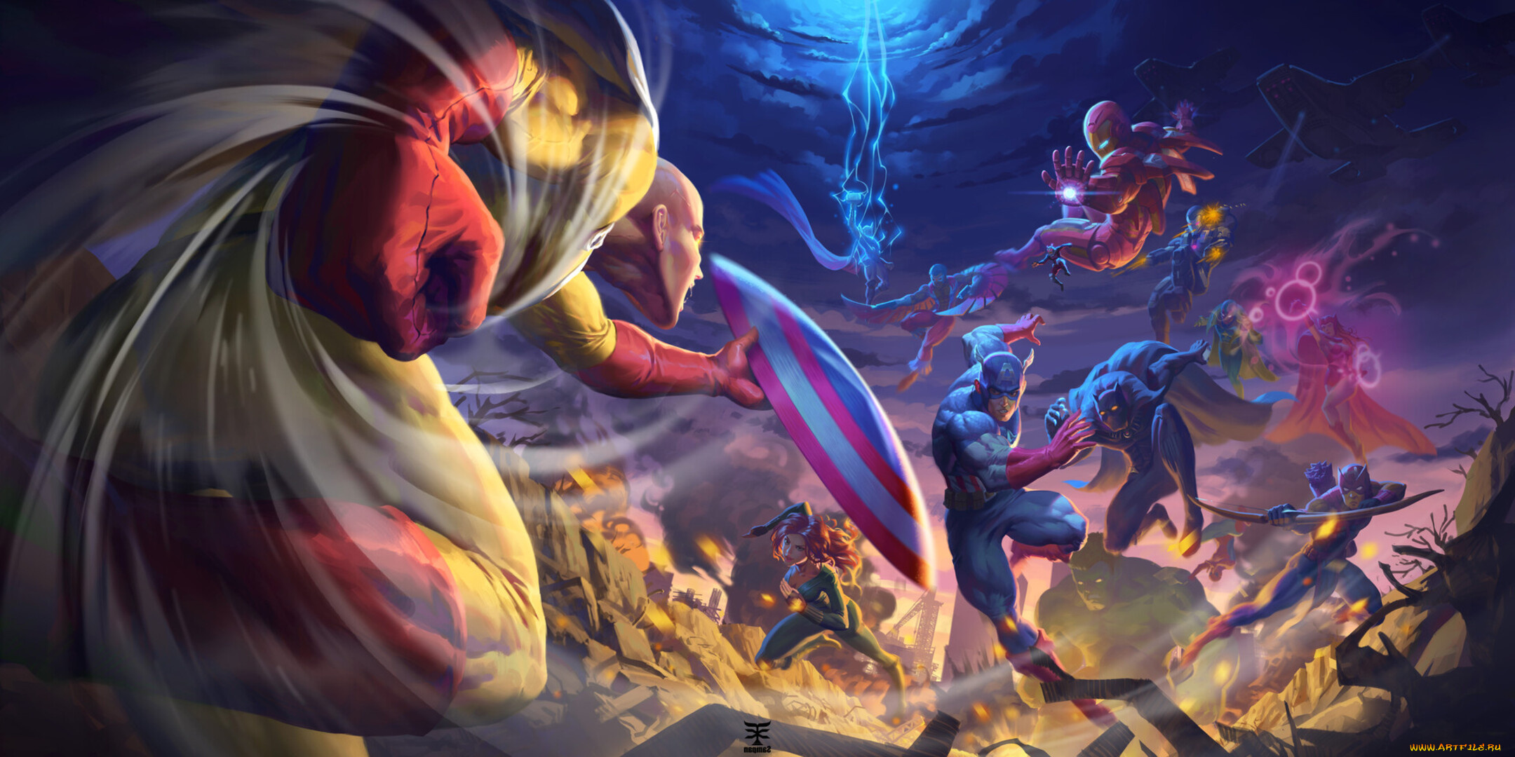 аниме, one, punch, man, ванпанчмен, ?????, ?????