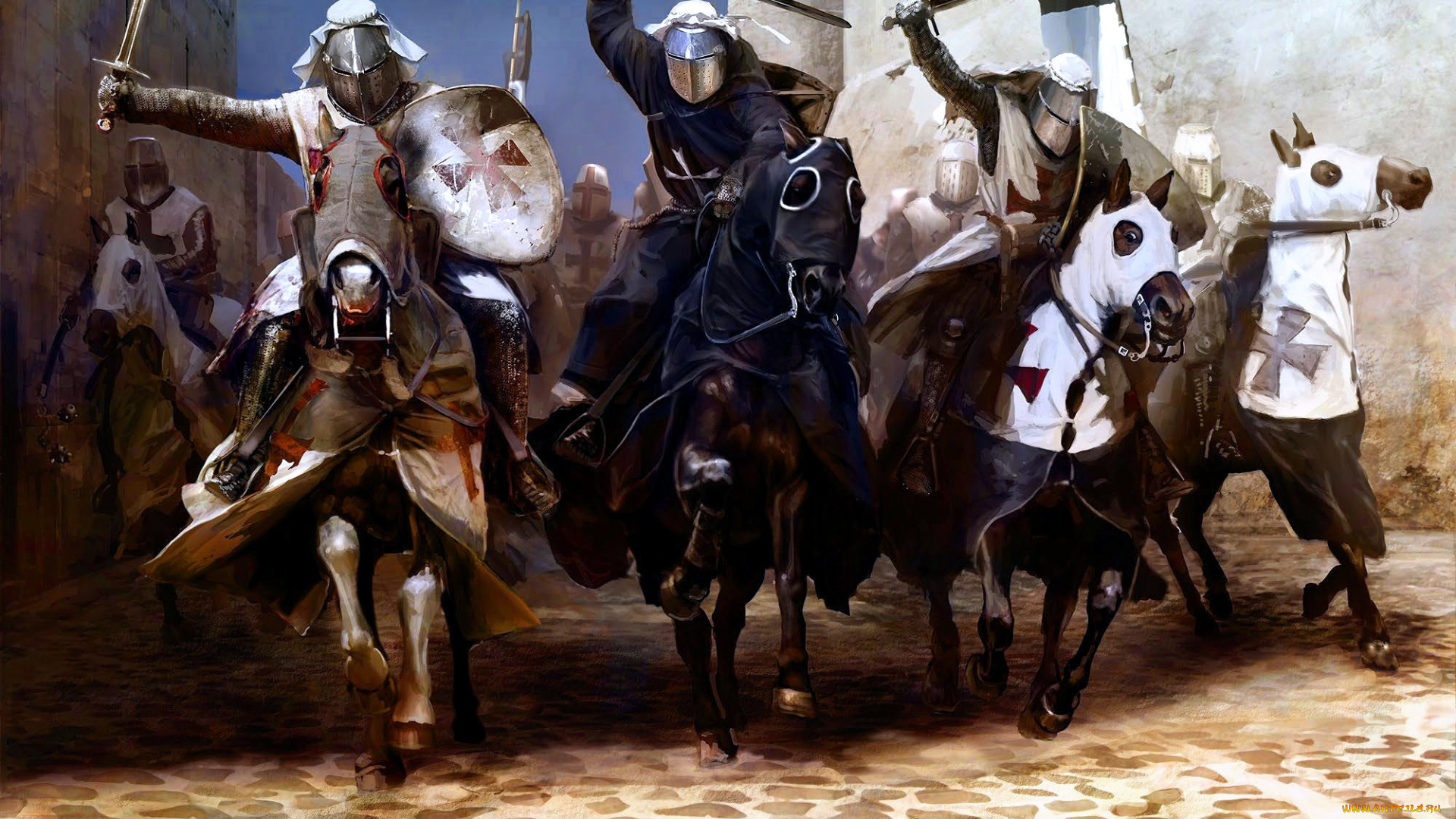 фэнтези, люди, рыцари