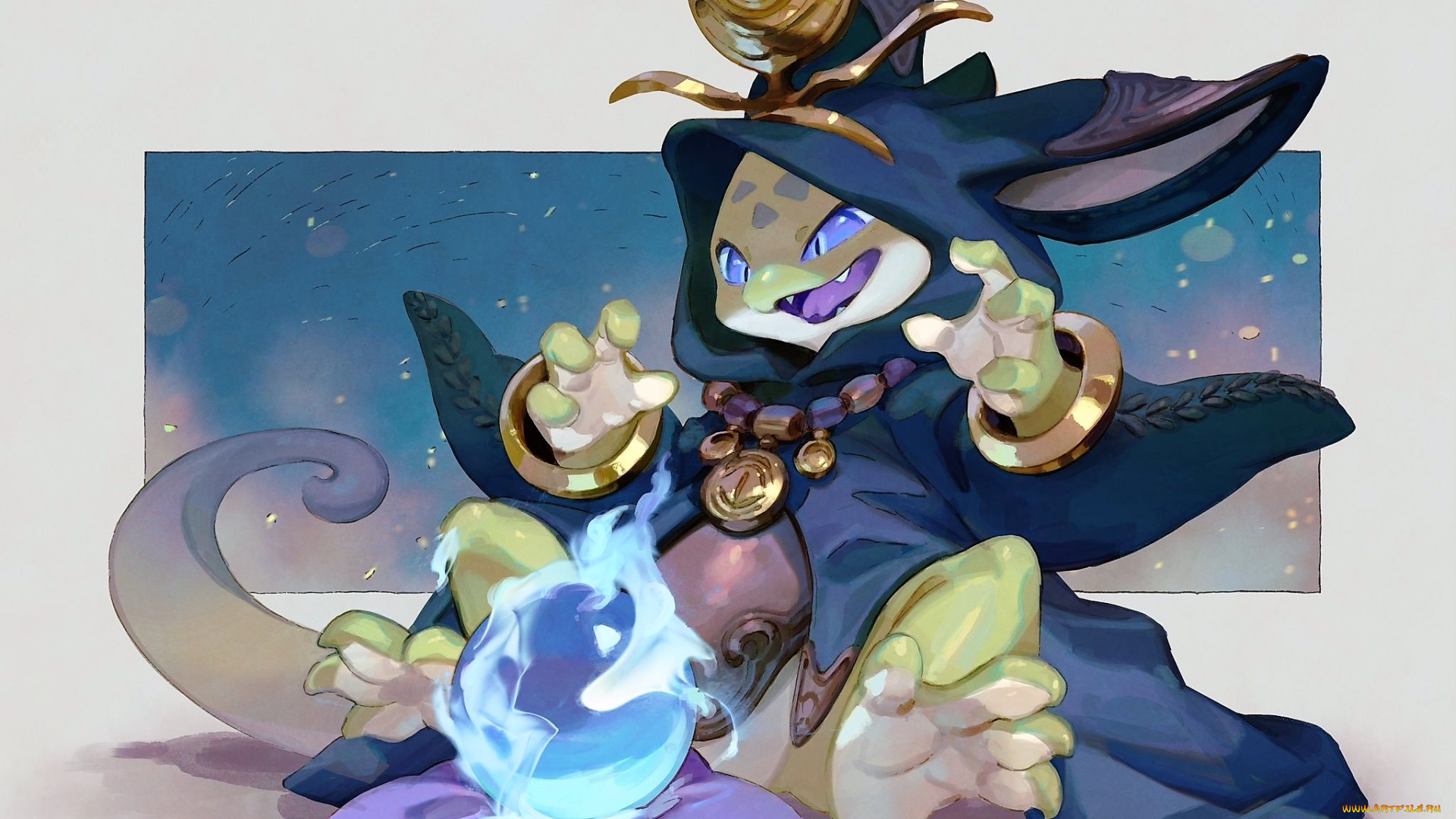 аниме, животные, , существа, плащ, шар, существо