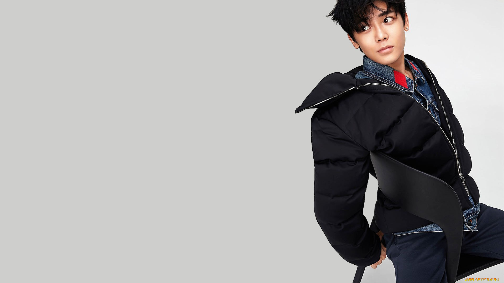 мужчины, hou, ming, hao, актер, куртка, стул