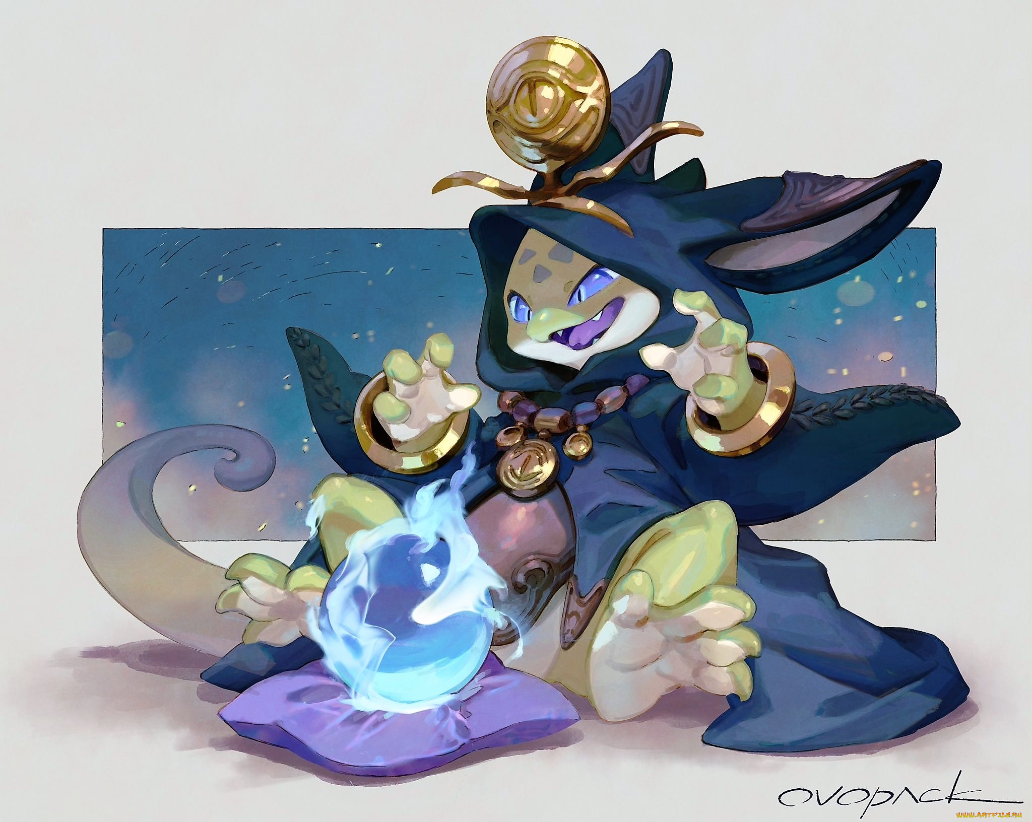 аниме, животные, , существа, плащ, шар, существо