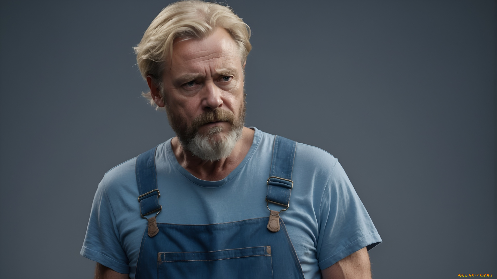 3д, графика, люди, , people, пожилой, мужчина, блондин, усы, бородка