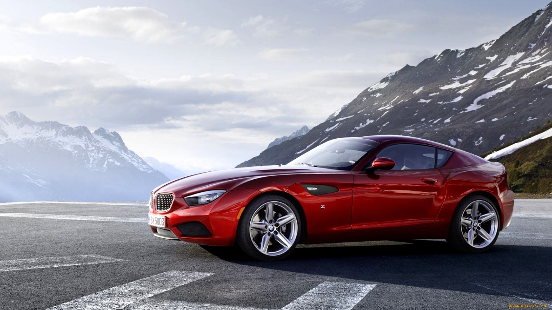 bmw, z4, автомобили, bmw, красный, площадка, горы