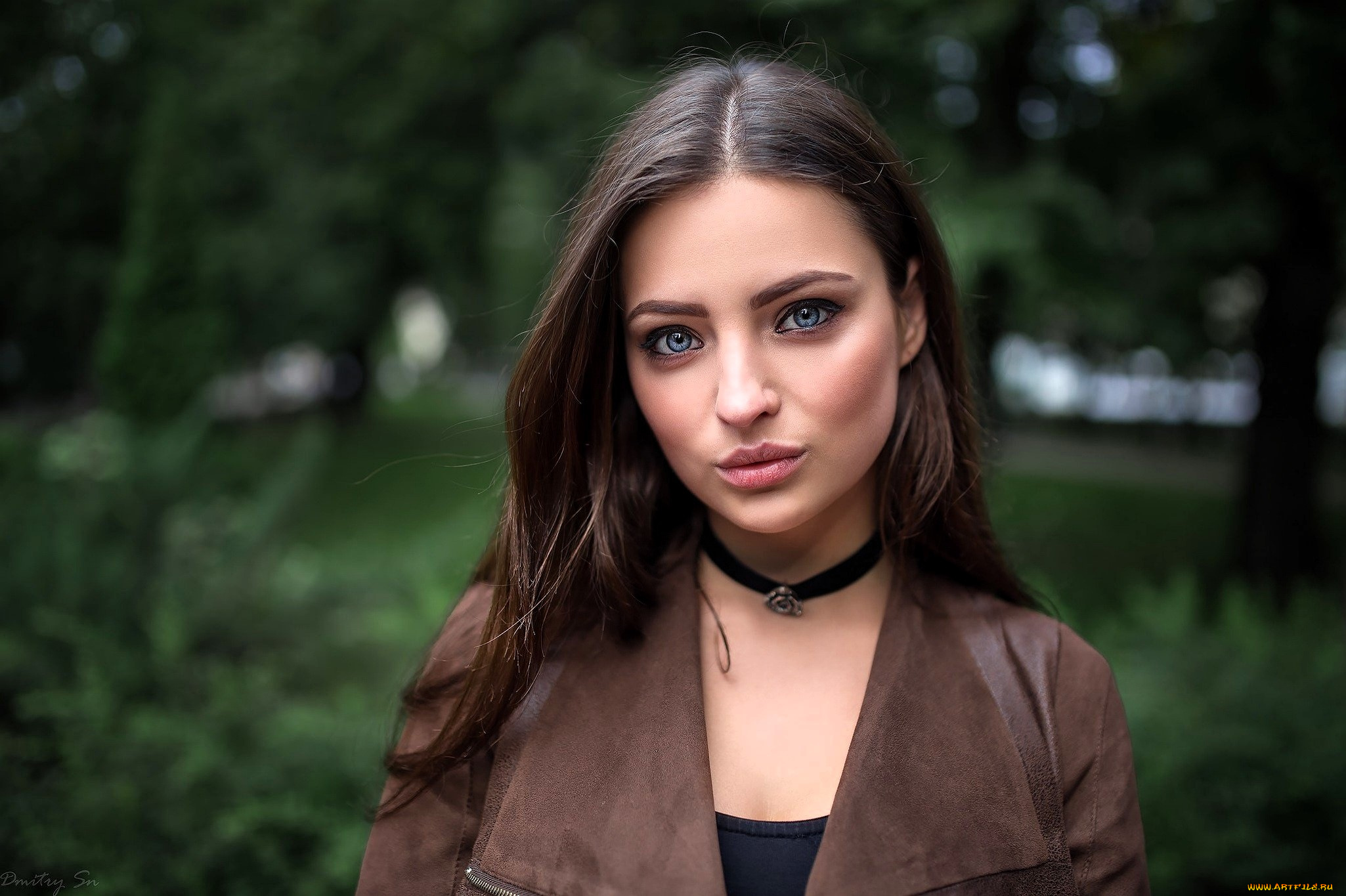 девушки, -, лица, , портреты, шатенка, лицо, куртка