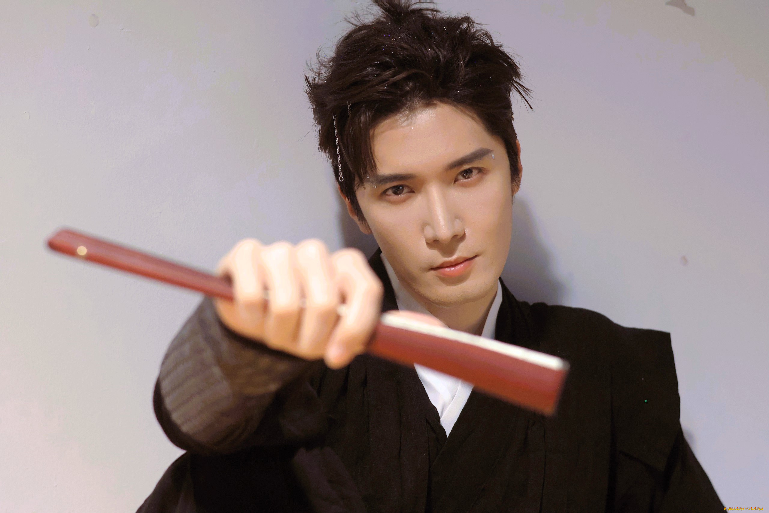 мужчины, liu, haikuan, актер, костюм, веер