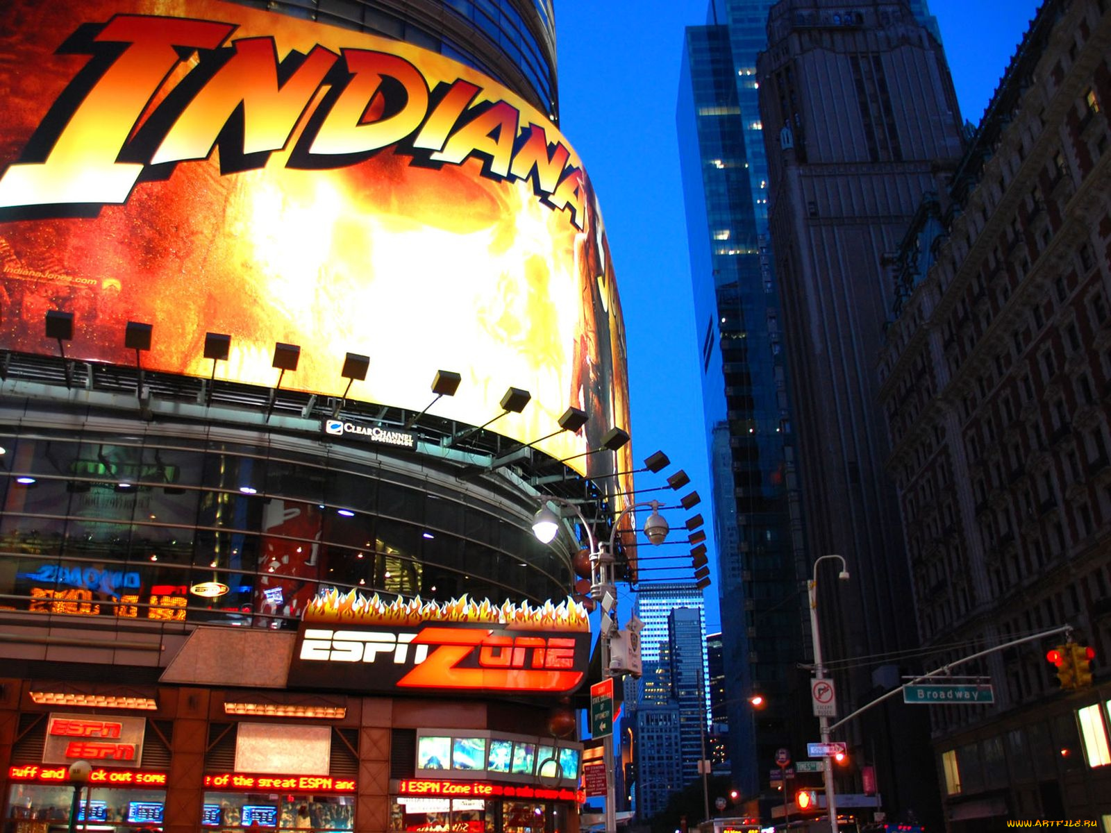 города, огни, ночного, ny