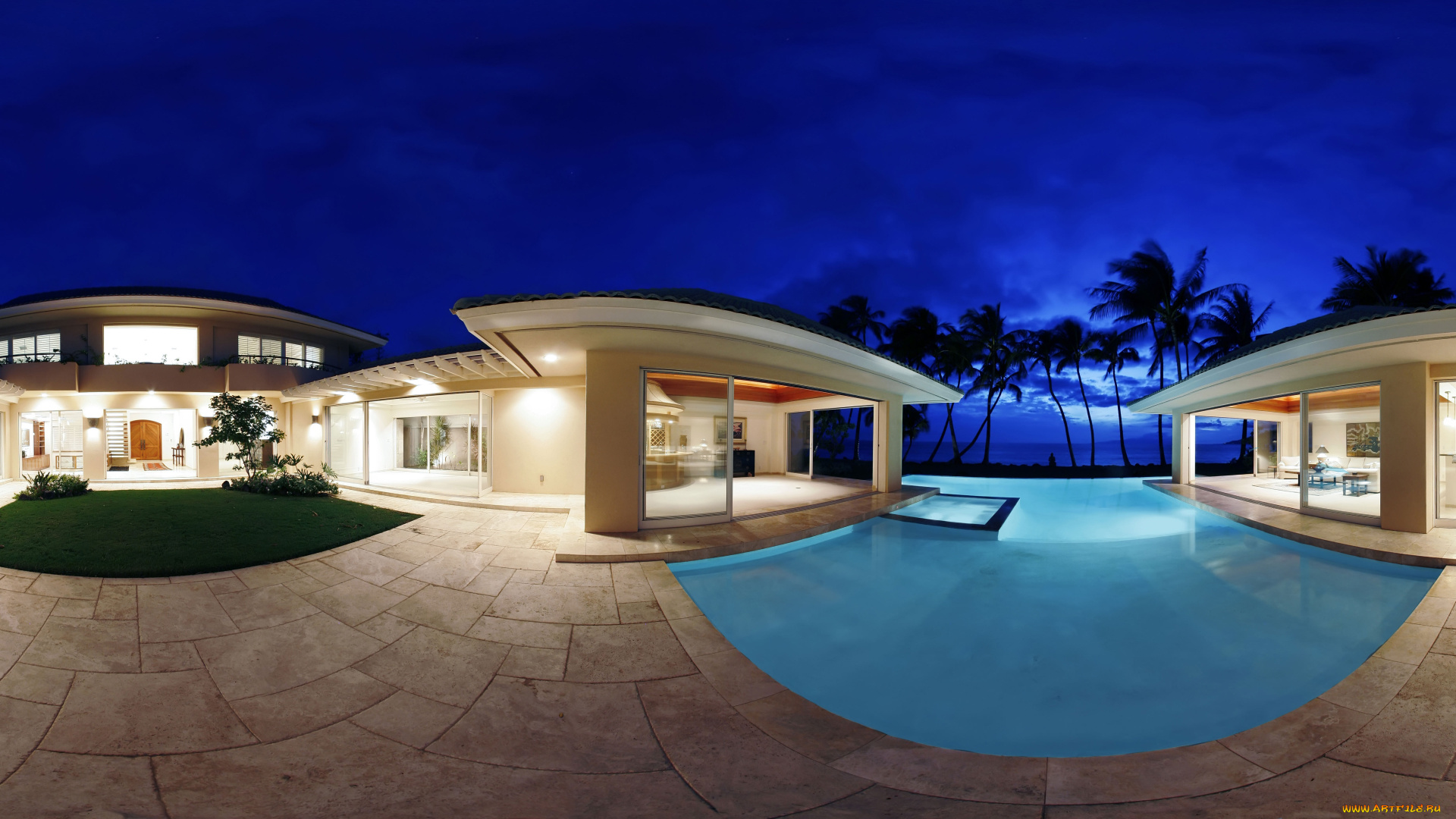 интерьер, бассейны, открытые, площадки, бассейн