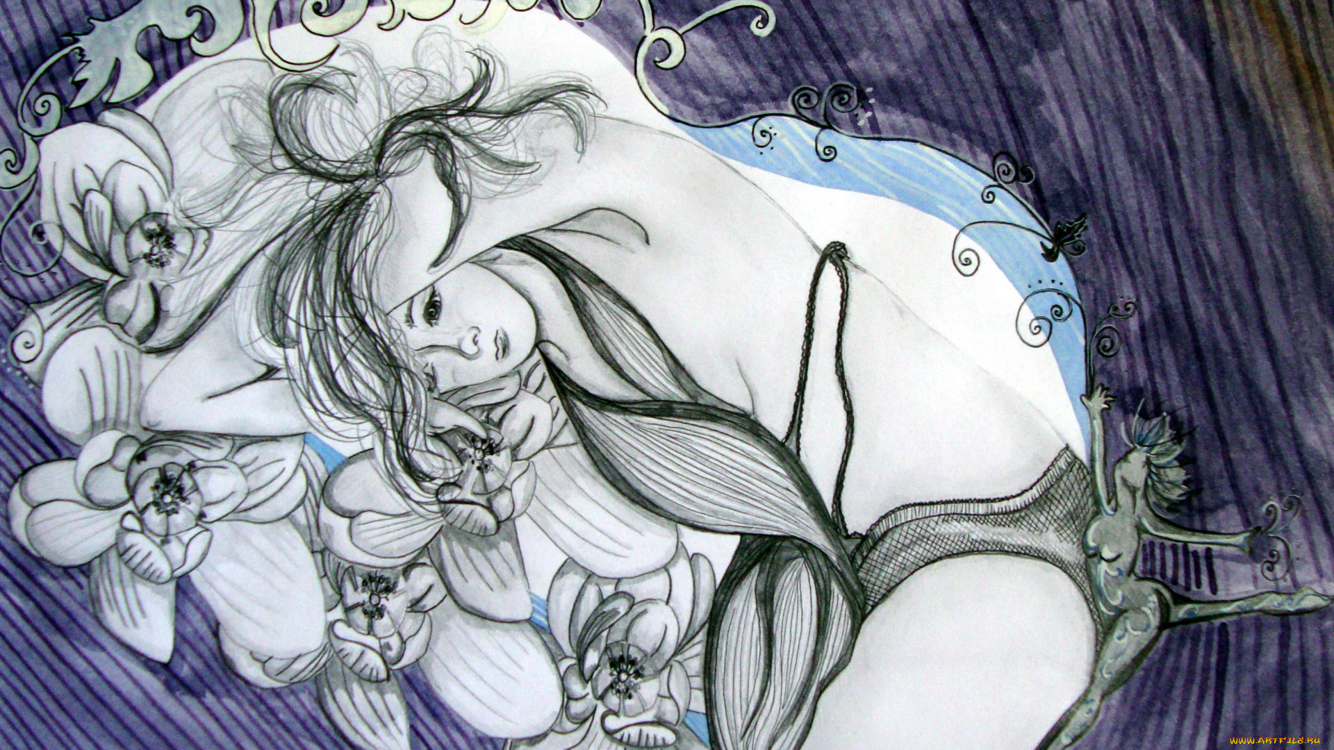 рисованные, люди, laura, davies