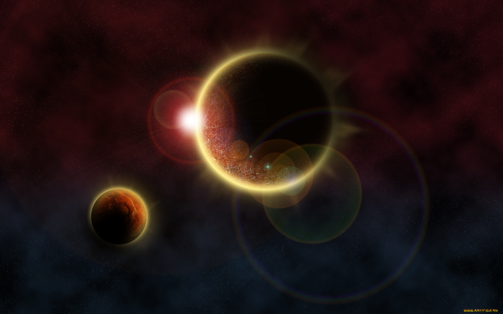 космос, арт, планеты