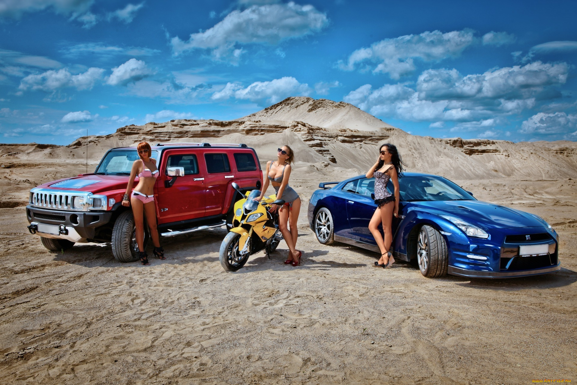 автомобили, авто, девушками, девушки, мотоцикл, hummer, nissan, bmw