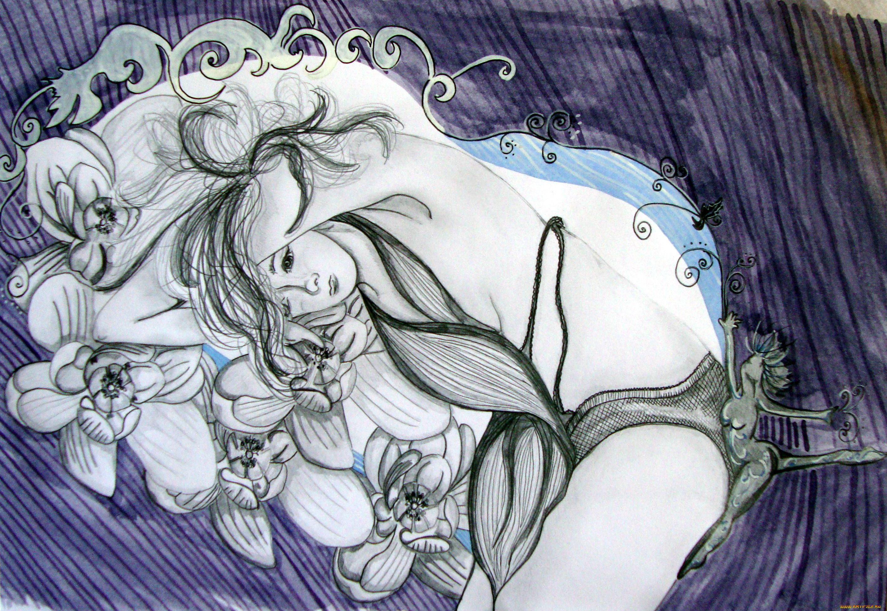 рисованные, люди, laura, davies