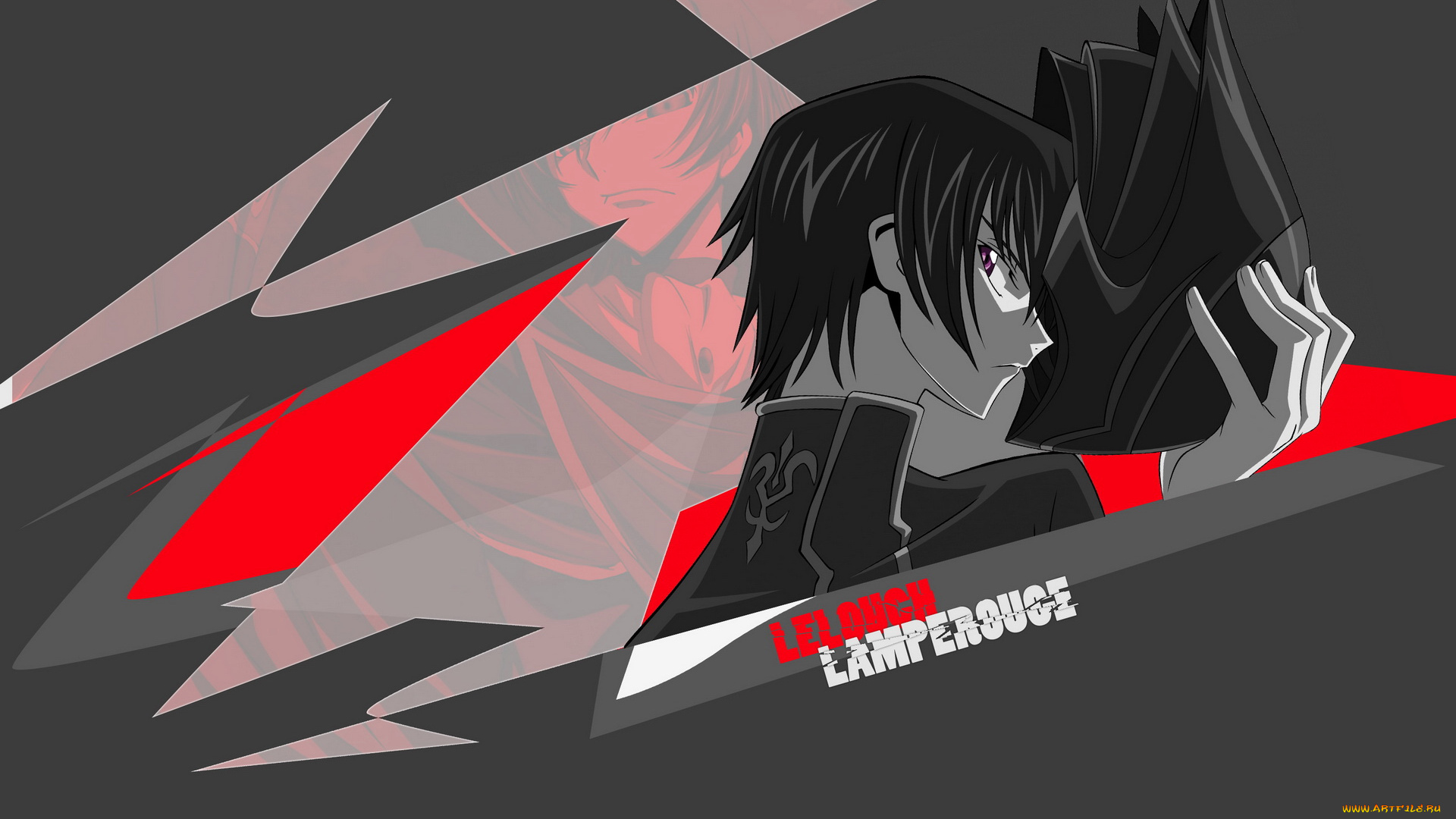 code, geass, lelouch, аниме, фон, лицо