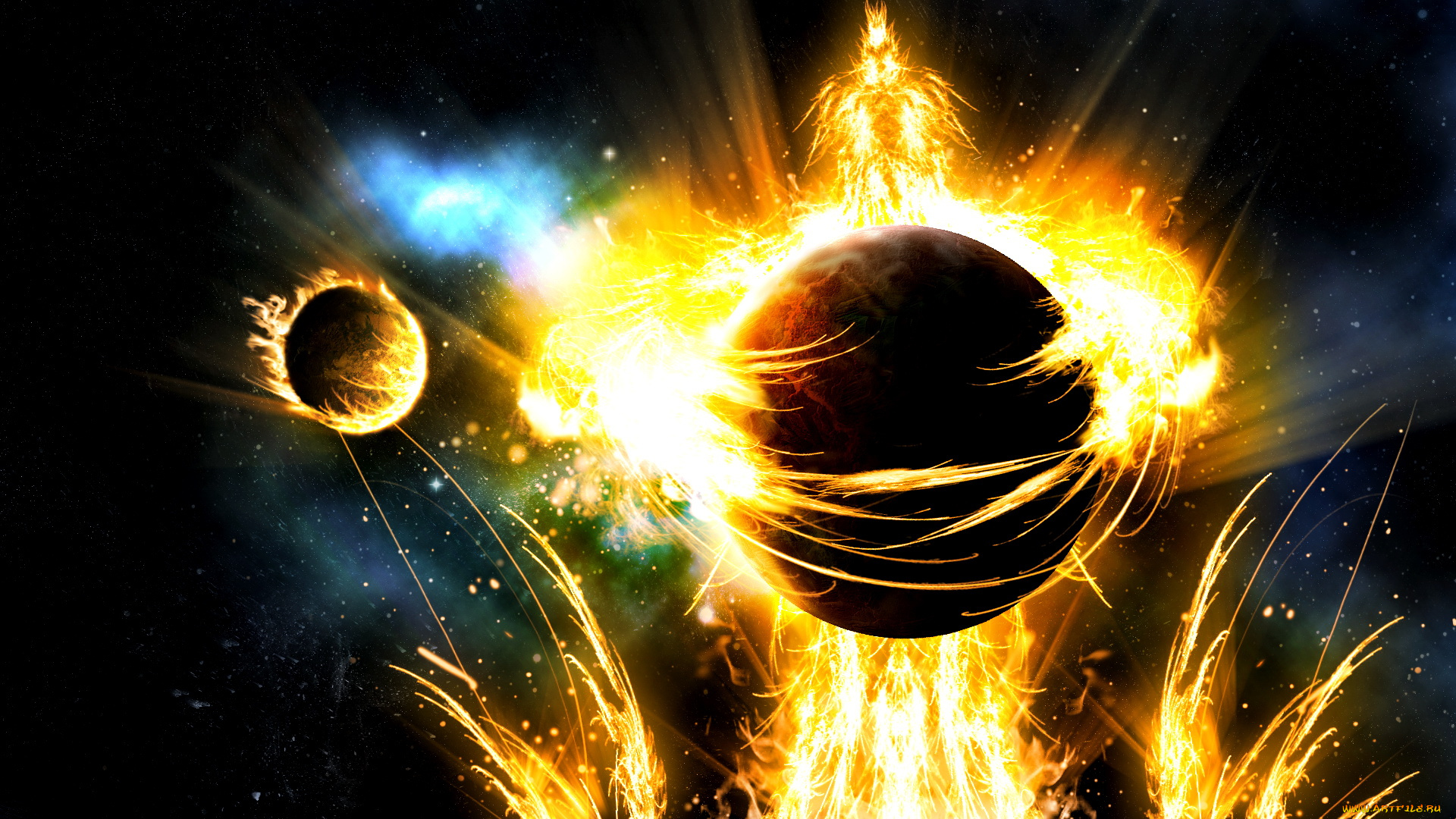 космос, арт, планеты