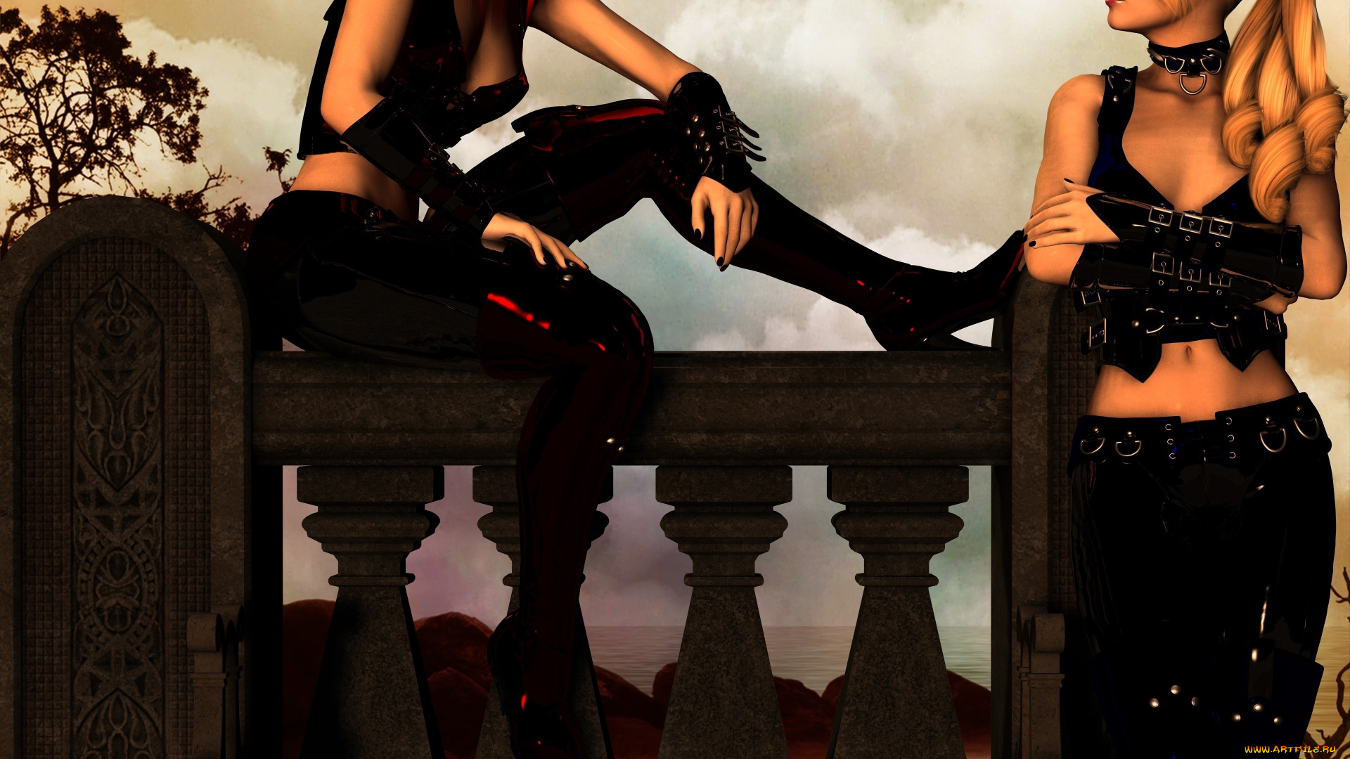 3д, графика, люди, , people, разговор, взгляд, девушки