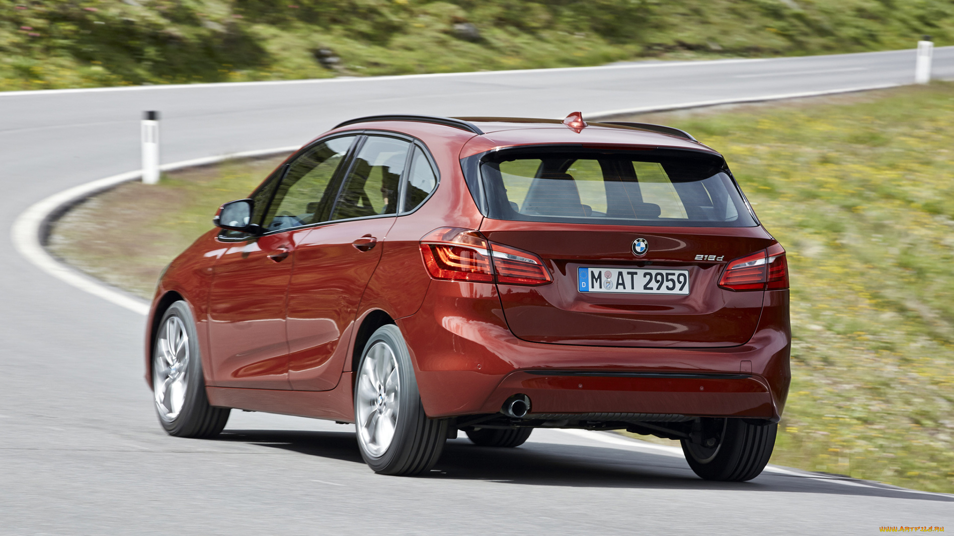 автомобили, bmw, 218d, красный, tourer, active