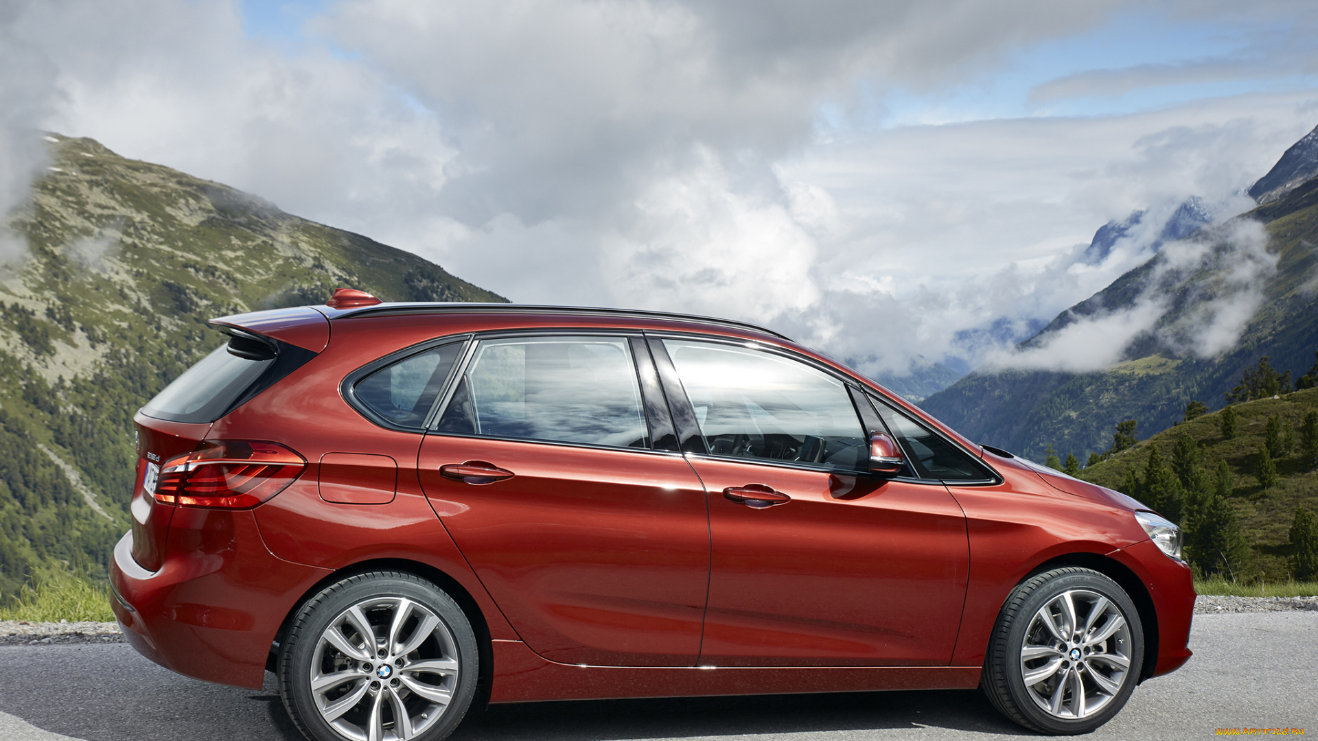 автомобили, bmw, tourer, active, 218d, красный