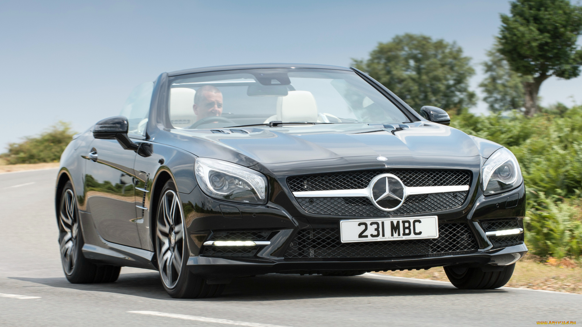 автомобили, mercedes-benz, темный, 2014г, r231, uk-spec, package, sports, amg, sl, 400