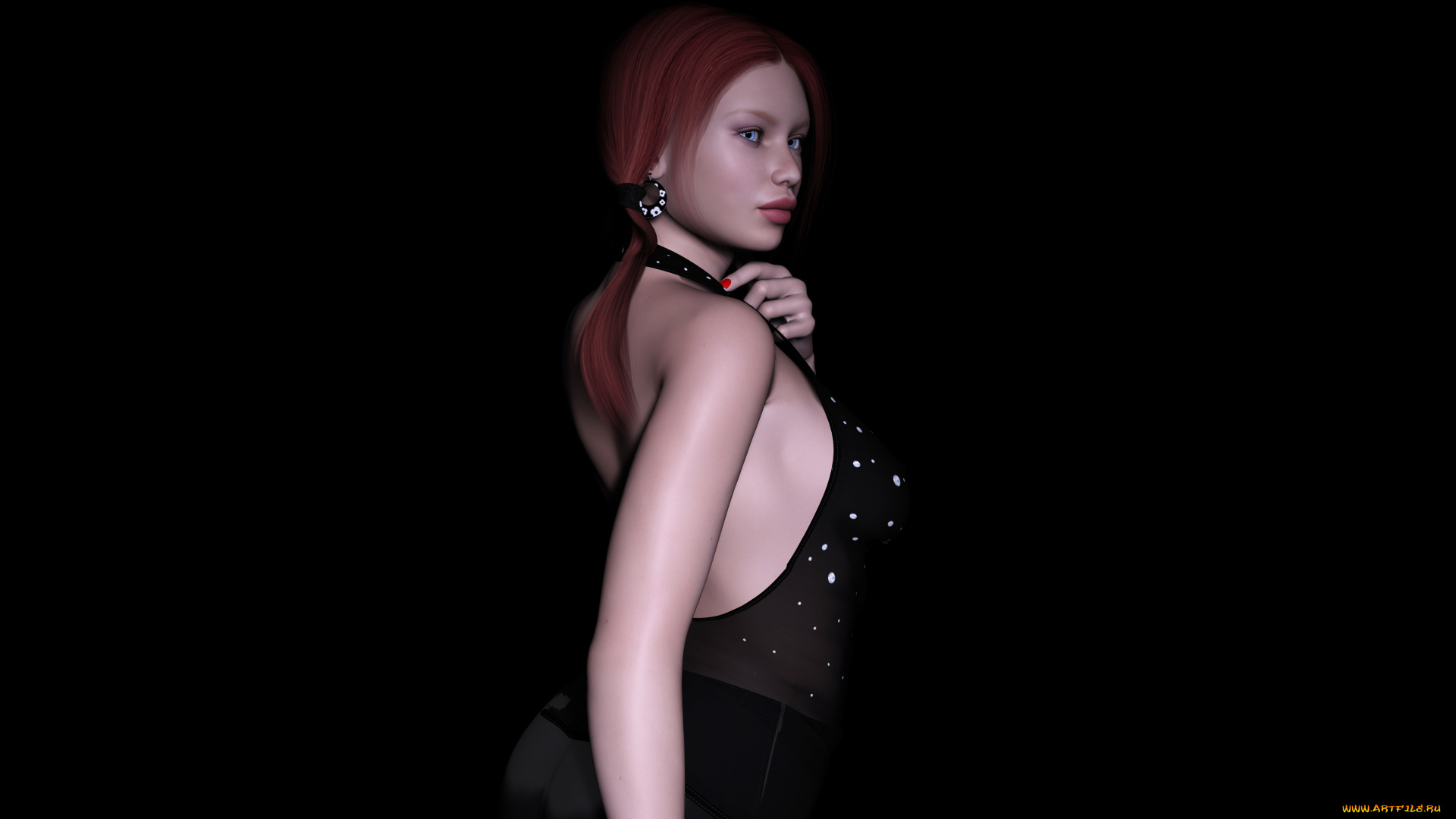 maggy, 3д, графика, люди, , people, девушка, рыжая, взгляд