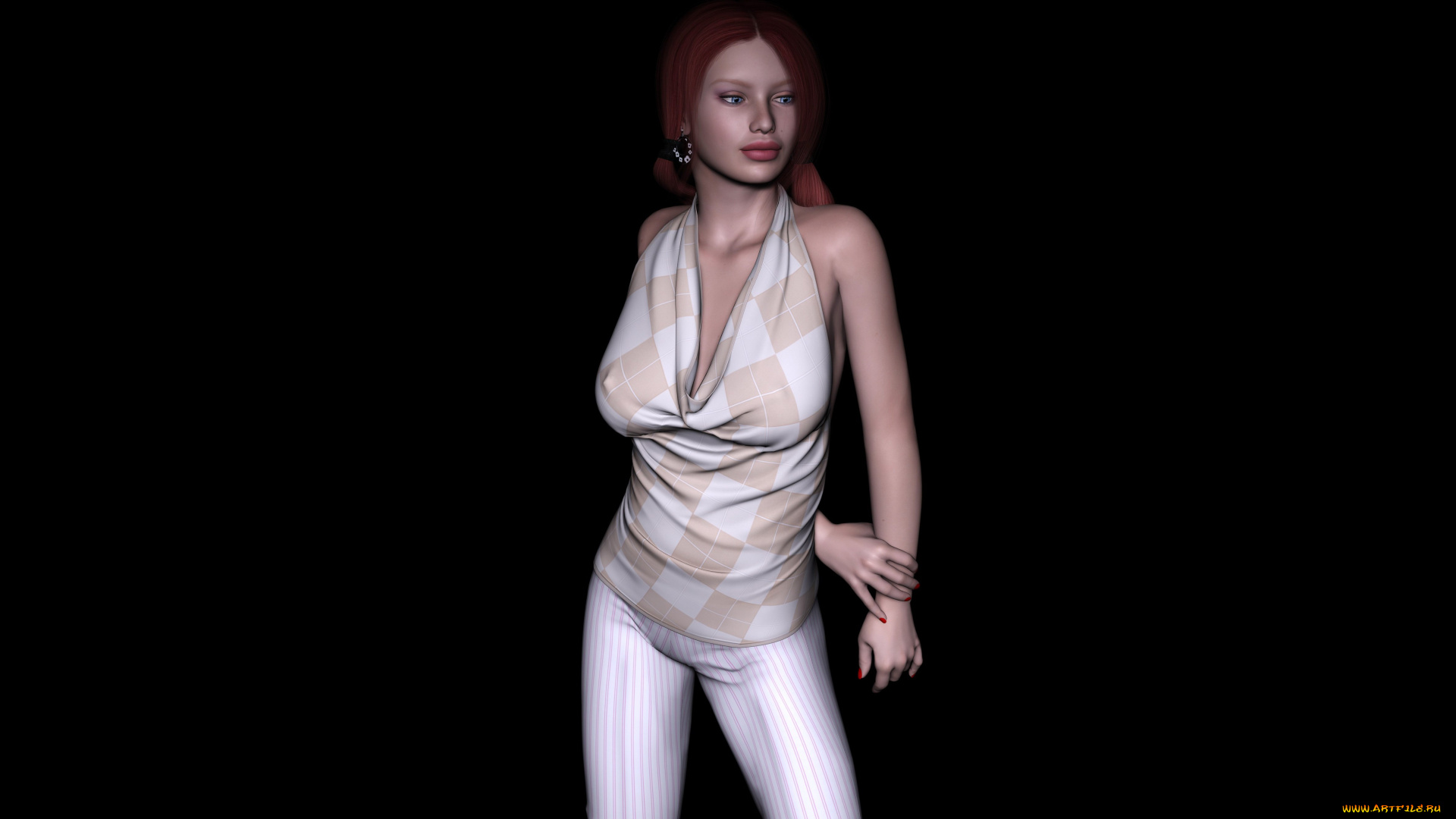 maggy, 3д, графика, люди, , people, взгляд, девушка, рыжая