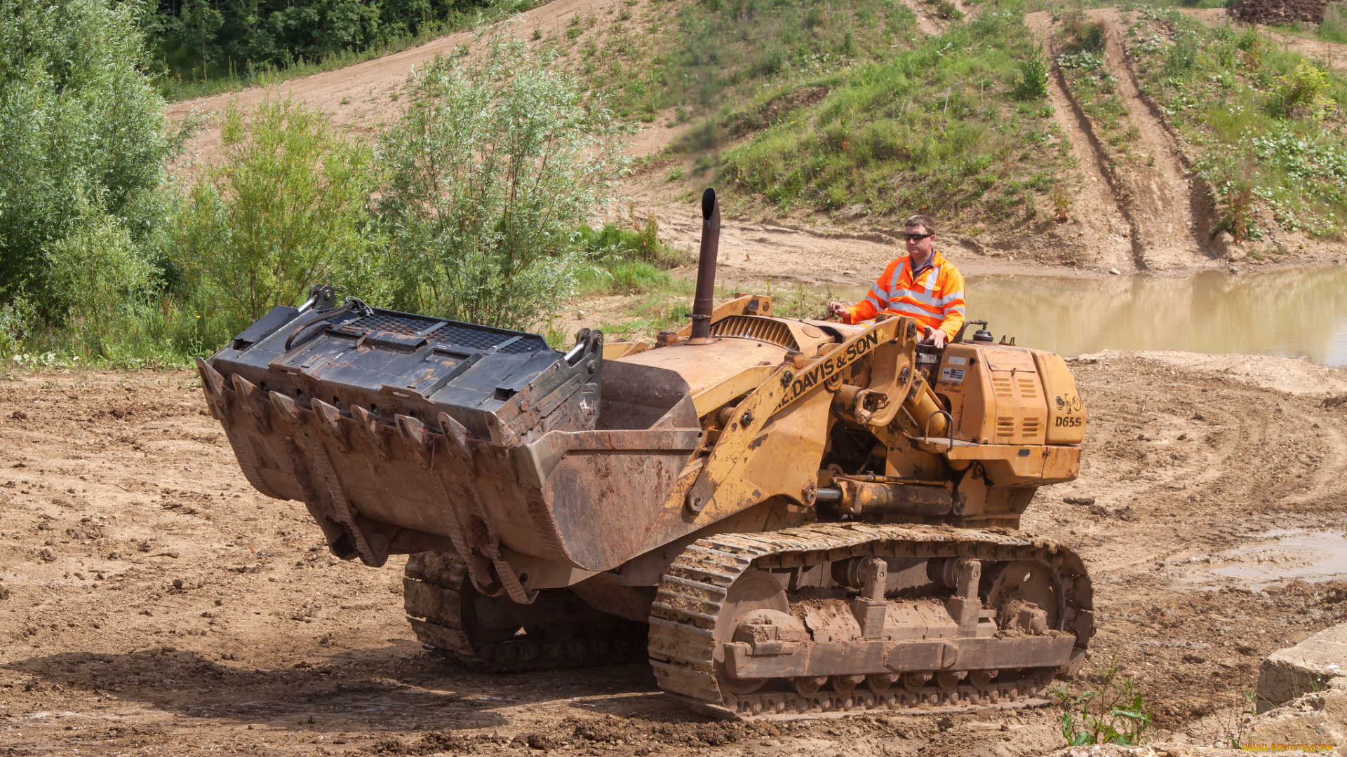 техника, бульдозеры, на, гусенецах, ковш, бульдозер