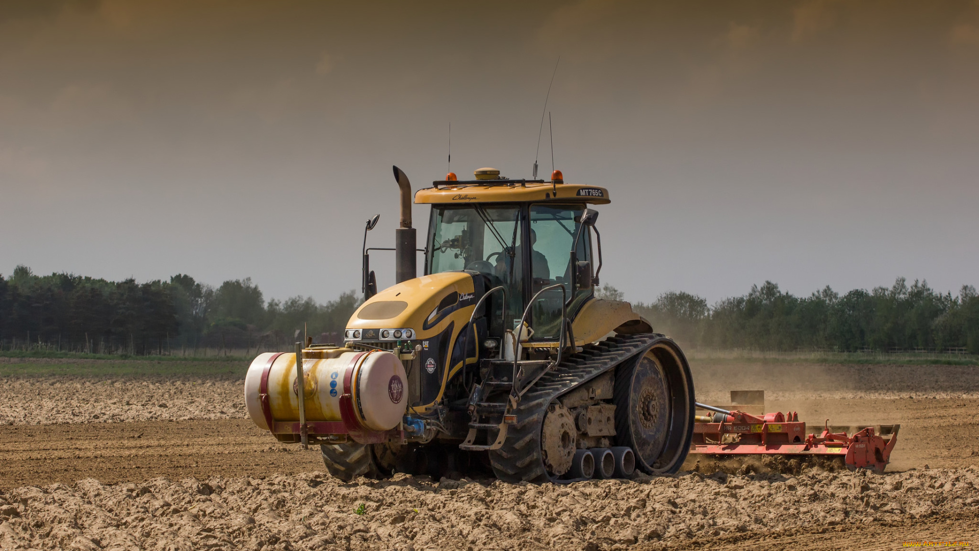 техника, тракторы, на, гусенецах, трактор, поле