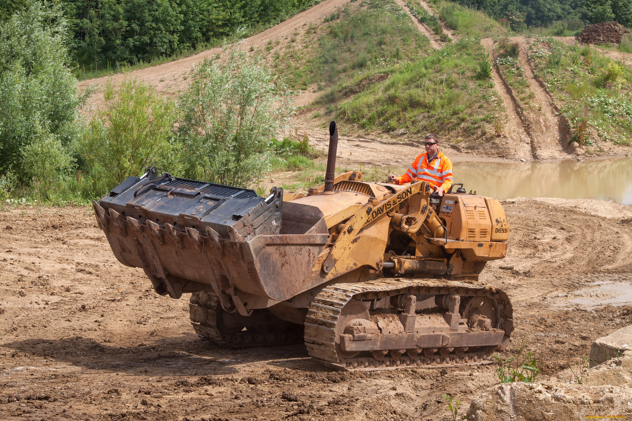 техника, бульдозеры, на, гусенецах, ковш, бульдозер