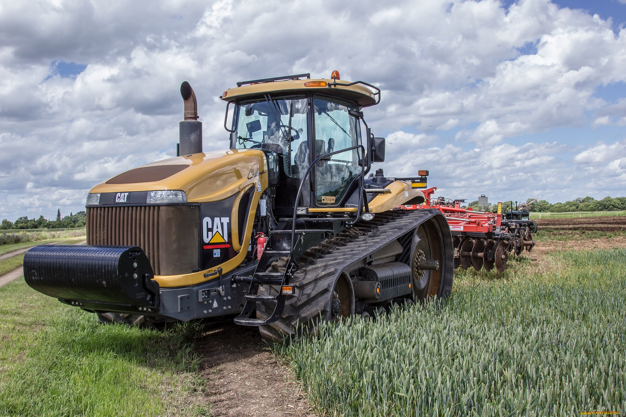 техника, тракторы, на, гусенецах, трактор, поле