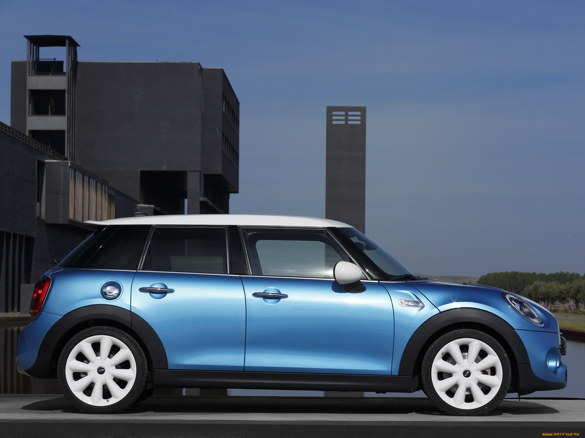 автомобили, mini, голубой, 2014, 5-door, cooper, s