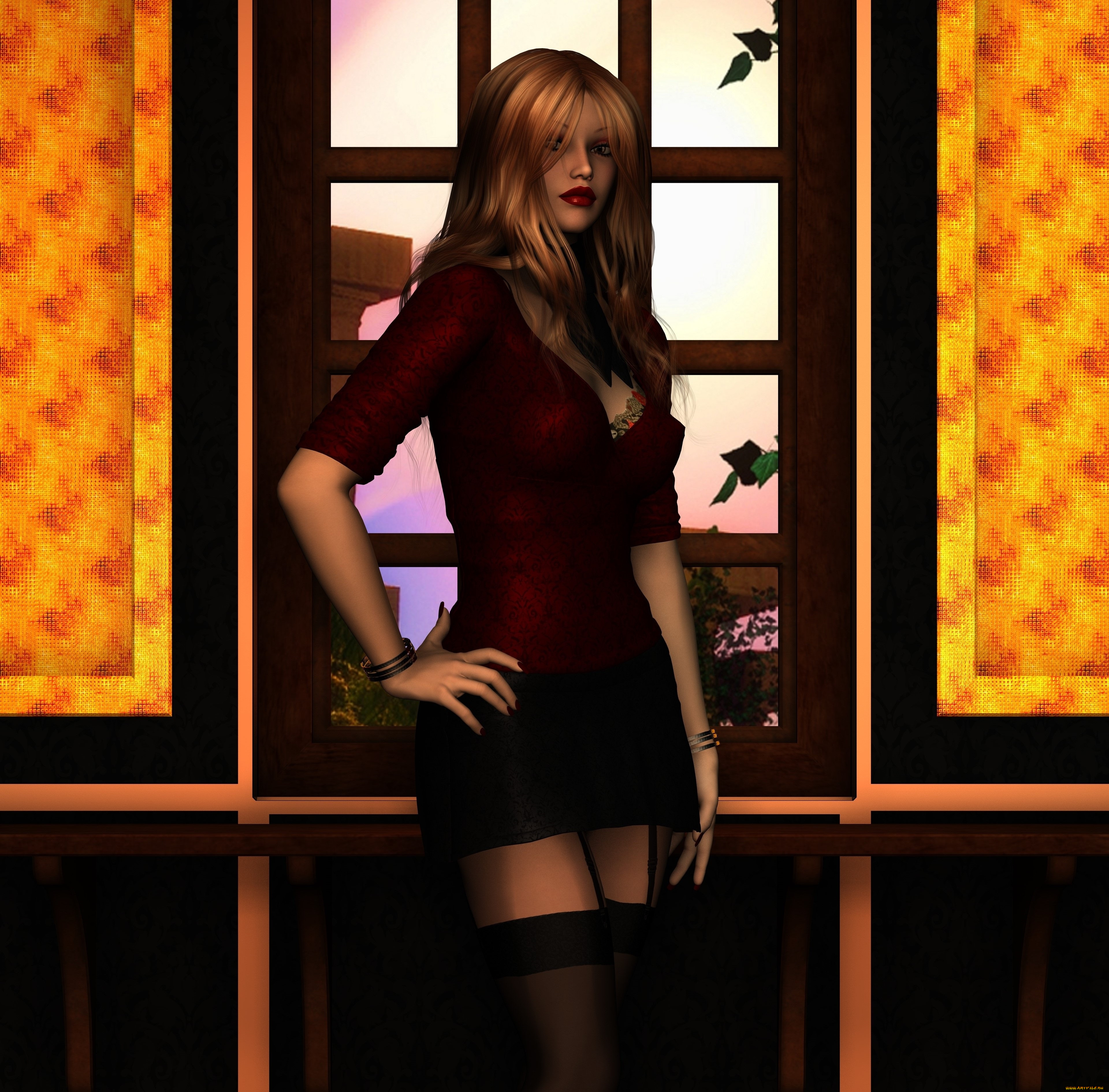 3д, графика, люди, , people, взгляд, девушка