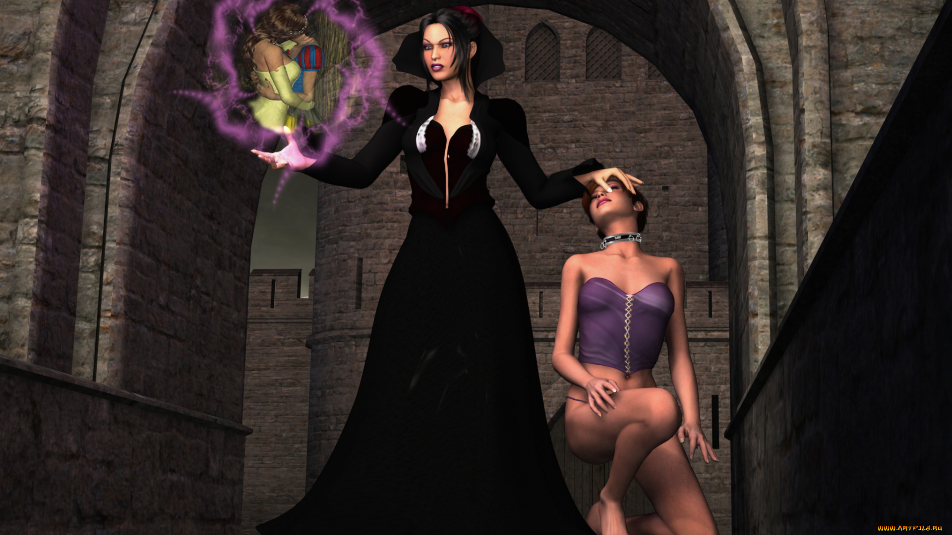 3д, графика, фантазия, , fantasy, магия, фон, взгляд, девушки