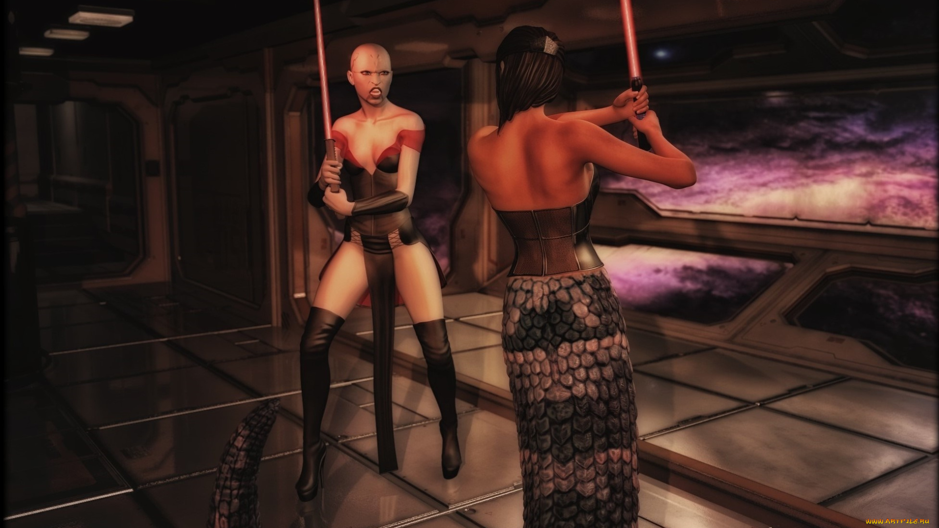 3д, графика, фантазия, , fantasy, змея, фон, взгляд, девушка, оружие